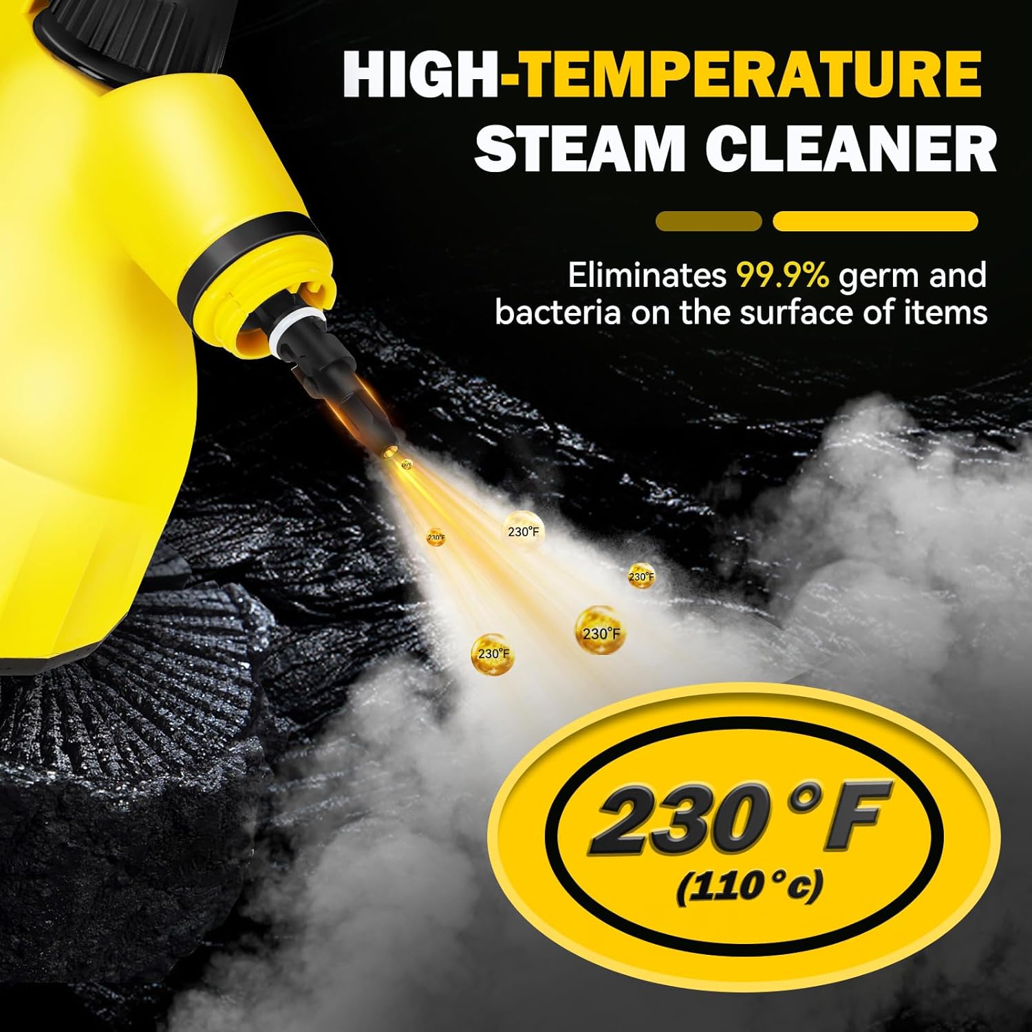 Steam Cleaner, Aspiron Steamer, 248°F High-Temperature Steam for Floors, Upgrade Steamer for Carpet and Upholstery, Floors, Tiles, Car