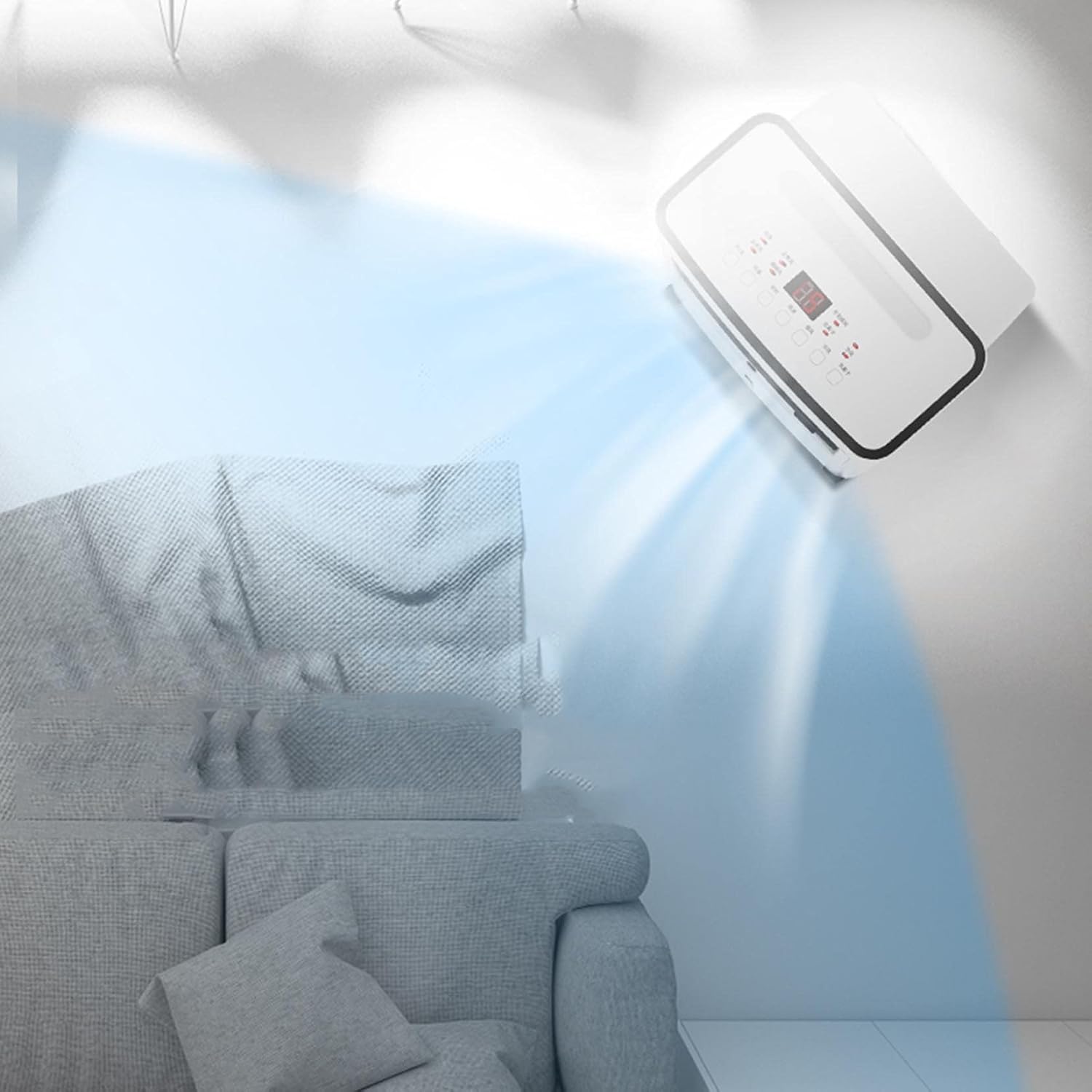 Portable Air Cooler Evaporative Mobile Air Conditioner with Remote Control,Hours,Air Purifier Ioniser,3 Speeds,3 Wind Settings,Cooling & Humidifier Function-White A