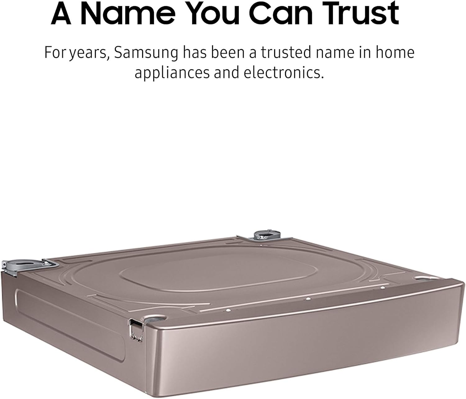 SAMSUNG 27” Wide Laundry Riser Pedestal Stand for 27” Wide Front Load Washer or Dryer, Lifts Machine 6”in Height, WE272NC/A3, Champagne