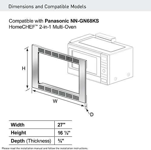 Panasonic 27-inch Microwave Trim Kit, Stainless Steel, for use with 1.1 cu ft NN-GN68KS Panasonic Microwave Oven – NN-TK623GS
