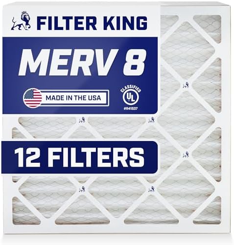Filter King 16x36x1 Air Filter | 12-PACK | MERV 8 HVAC Pleated A/C Furnace Filters | MADE IN USA | Actual Size: 15.5 x 35.5 x .75