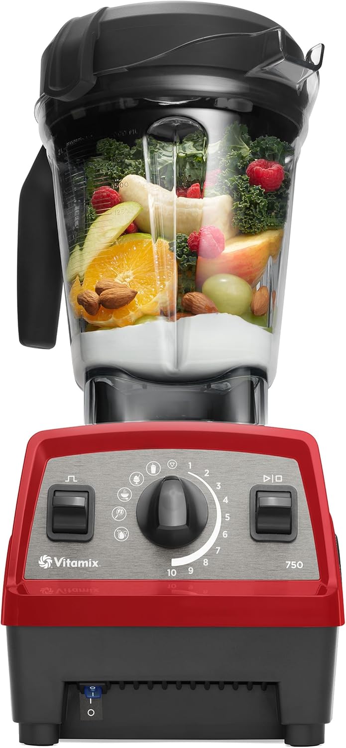 Vitamix Propel Series 750 Blender with Four Blending Programs, Self-Cleaning Program, Professional-Grade Blender for Smoothies, Soups and More, Stainless-Steel Blades, 64 Oz Container, Red