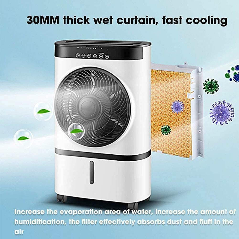 Air Cooler for Home Office Evaporative Coolers Portable Air Conditioner 7L Water Tank Mute Air Humidifier Cooler Timer Remote Control Mobile Air Conditioner Cooling Fan