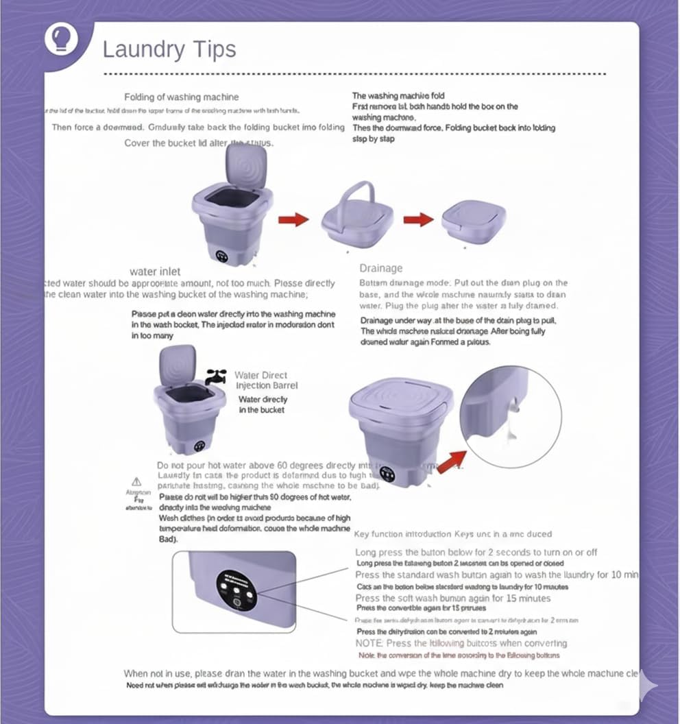 Portable Washing Machine (Lowest Price in Amazon), Mini 16L Foldable Laundry Machine with 3 Modes Deep Cleaning, Upgraded Small Collapsible washer for Hotel, Apartment, Home and Travel - Green