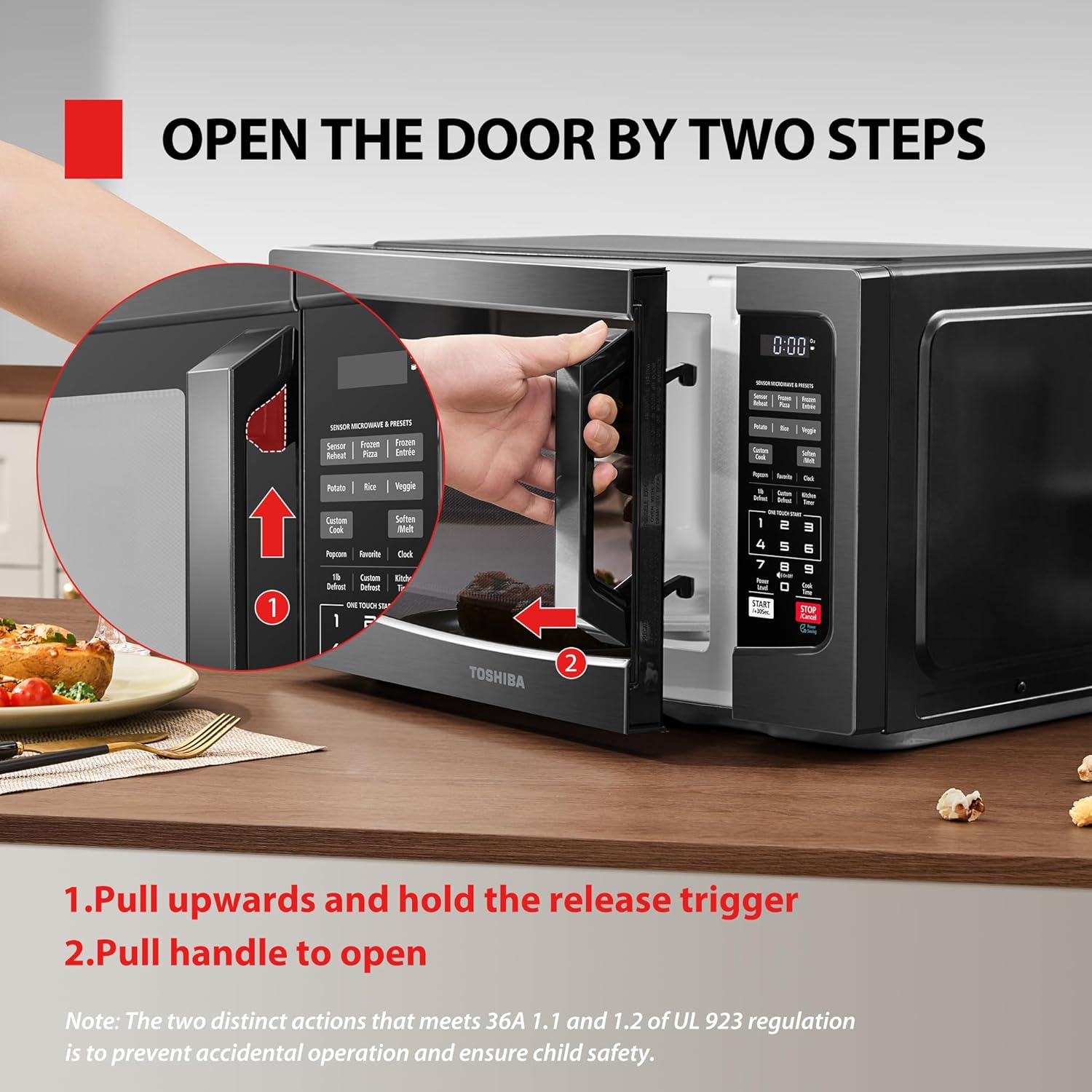 TOSHIBA EM131A5C-BS Countertop Microwave Ovens 1.2 Cu Ft, 12.4