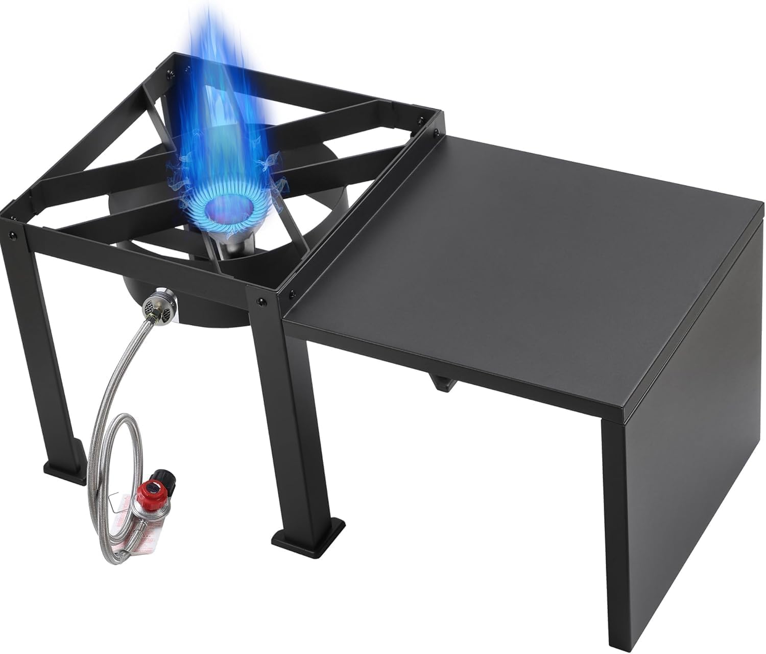 Single Burner Propane Camp Stove | Portable Table Top Gas Grill | High Pressure Gas Stove with 20 PSI Regulator & Hose - for Outdoor Camping Home Brewing Turkey Fry 32.3 * 15.7 * 15.7 in