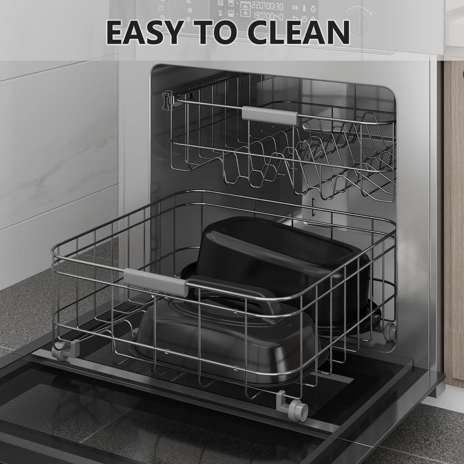 SUNVIVIPRO Roaster Oven 28 Quart, Electric Turkey Roaster with Self-Basting Lid, Removable Pan & Rack, Variable Temp Control, Stainless Steel Silver