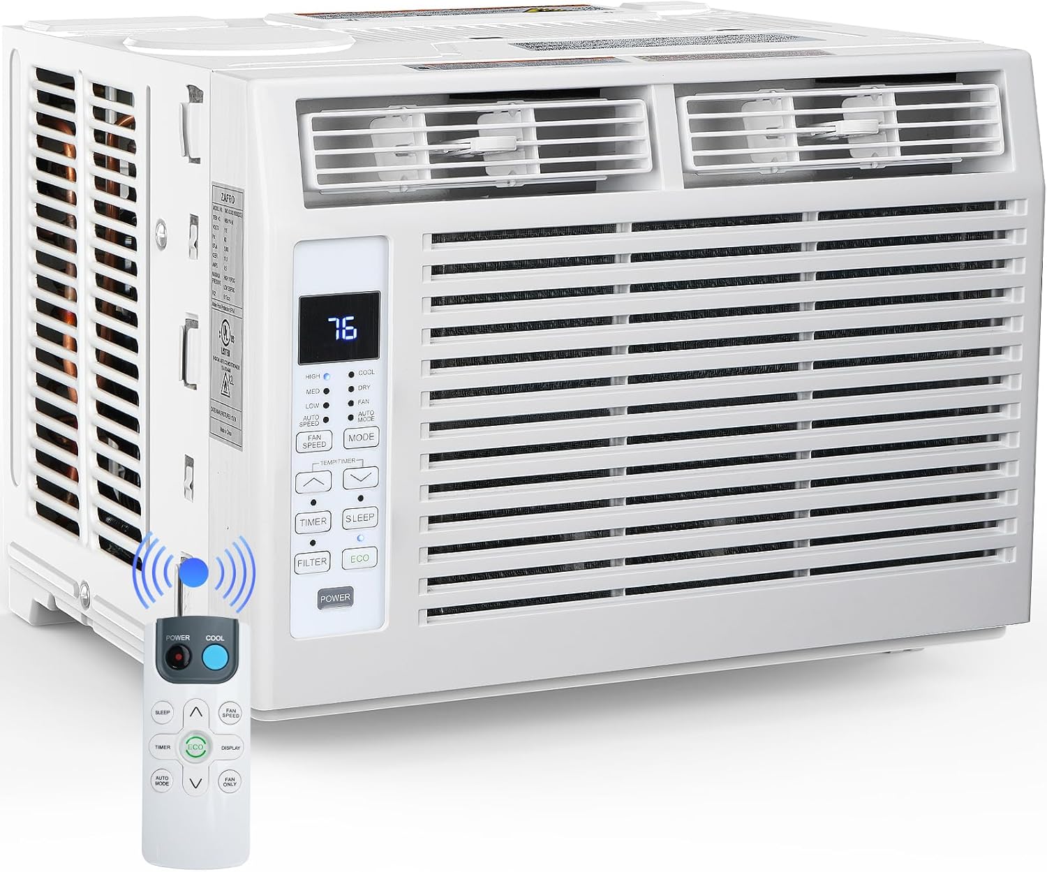Window Air Conditioner 6,000 BTU, Window Type AC Unit with Cooling, Dry Mode, 4 Fan Speeds, 24-H Timer, Sleep Mode, Cooling for 250sq.ft Bedroom, Living Room, Office