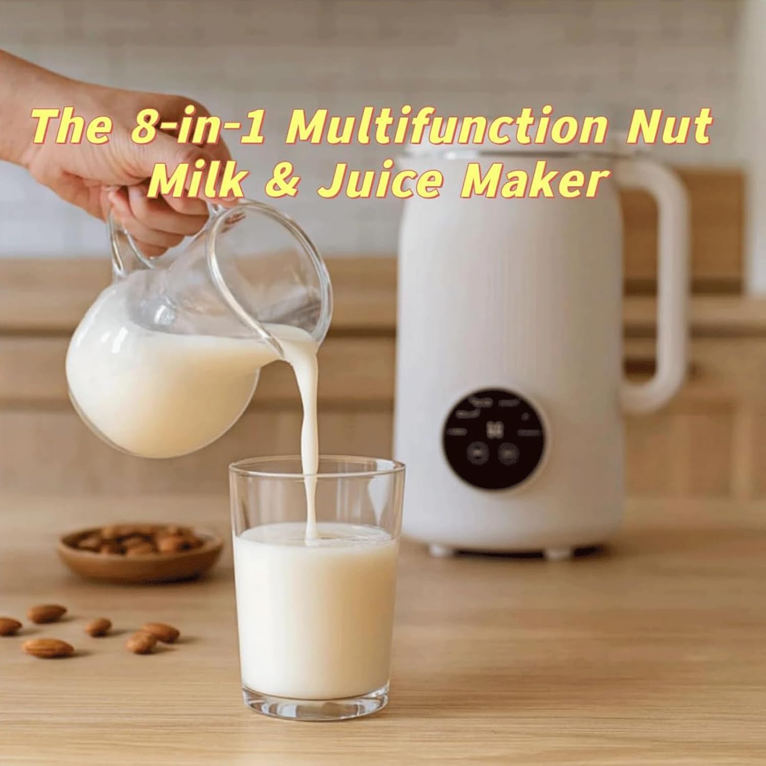 2026 Upgraded The 8-in-1 Multifunction Nut Milk & Juice Maker, 41oz Nutmilk Maker Blender, Automatic Soybean Oat Machine with Delay Start/Keep Warm/Boil Water, BPA-Free, Self-Cleaning (Purple)