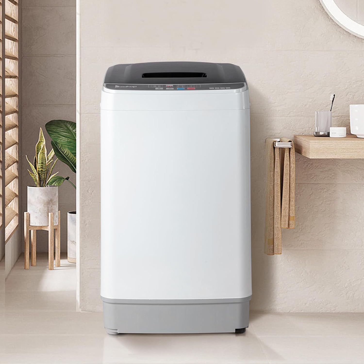 Full Automatic Washing Machine,17.6Lbs Top Load Portable Washer with Drain Pump, 10 Wash Programs 8 Water 2 in 1 Washer and Dryer for Apartments, RV, Camping