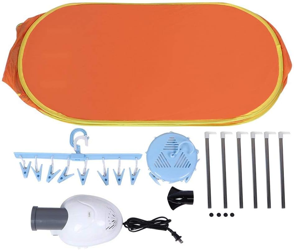 Clothes Dryer, 800W Portable Folding Electric Air Drying Clothes Dryer Clothing Dryer Heater Drying Rack Cover Laundry Clothes Dryer Heater for Home & Dorms(US)