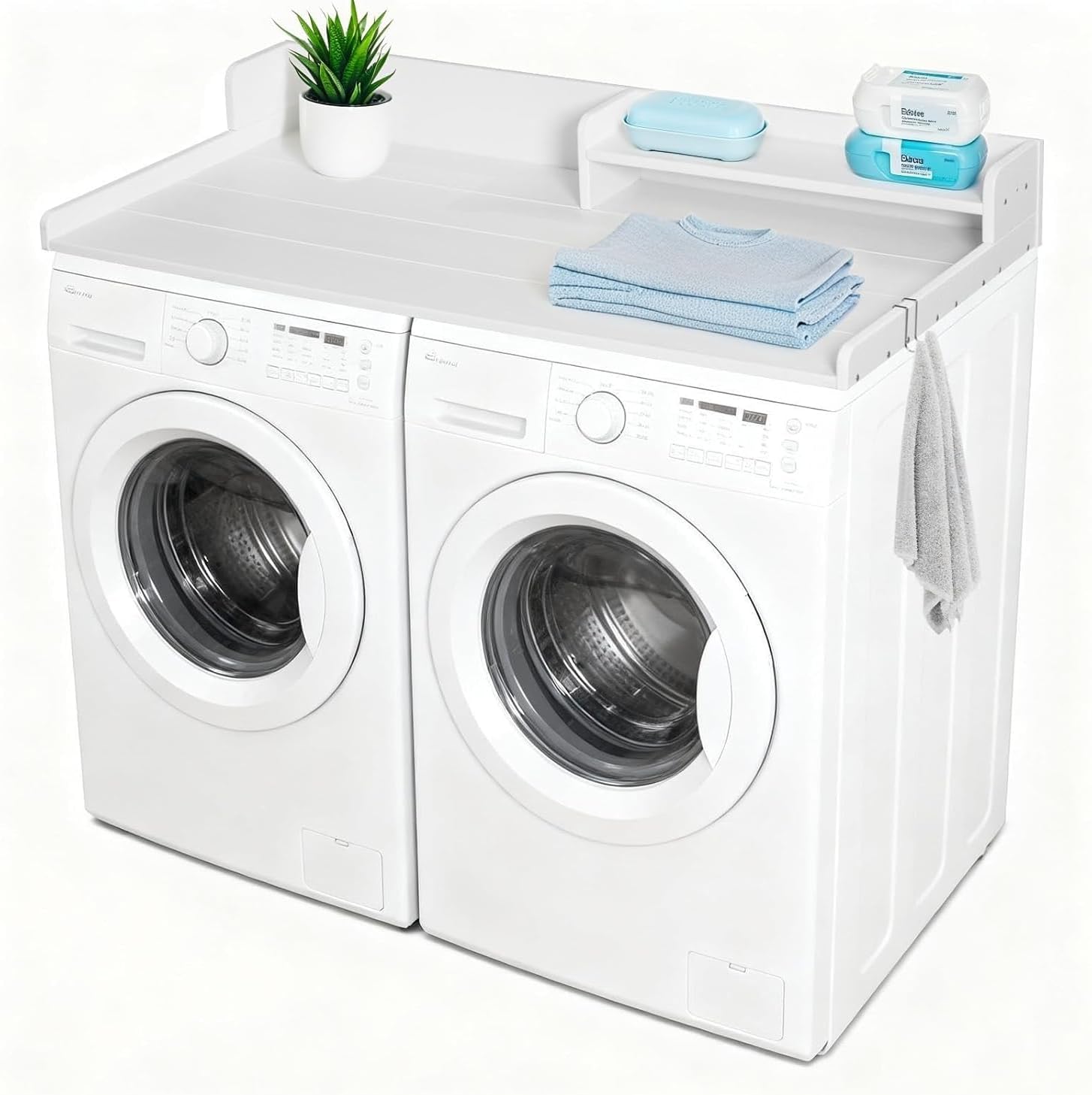 Washer and Dryer Countertop with Shelf, HDPE 2-Tier Laundry Countertop, 54