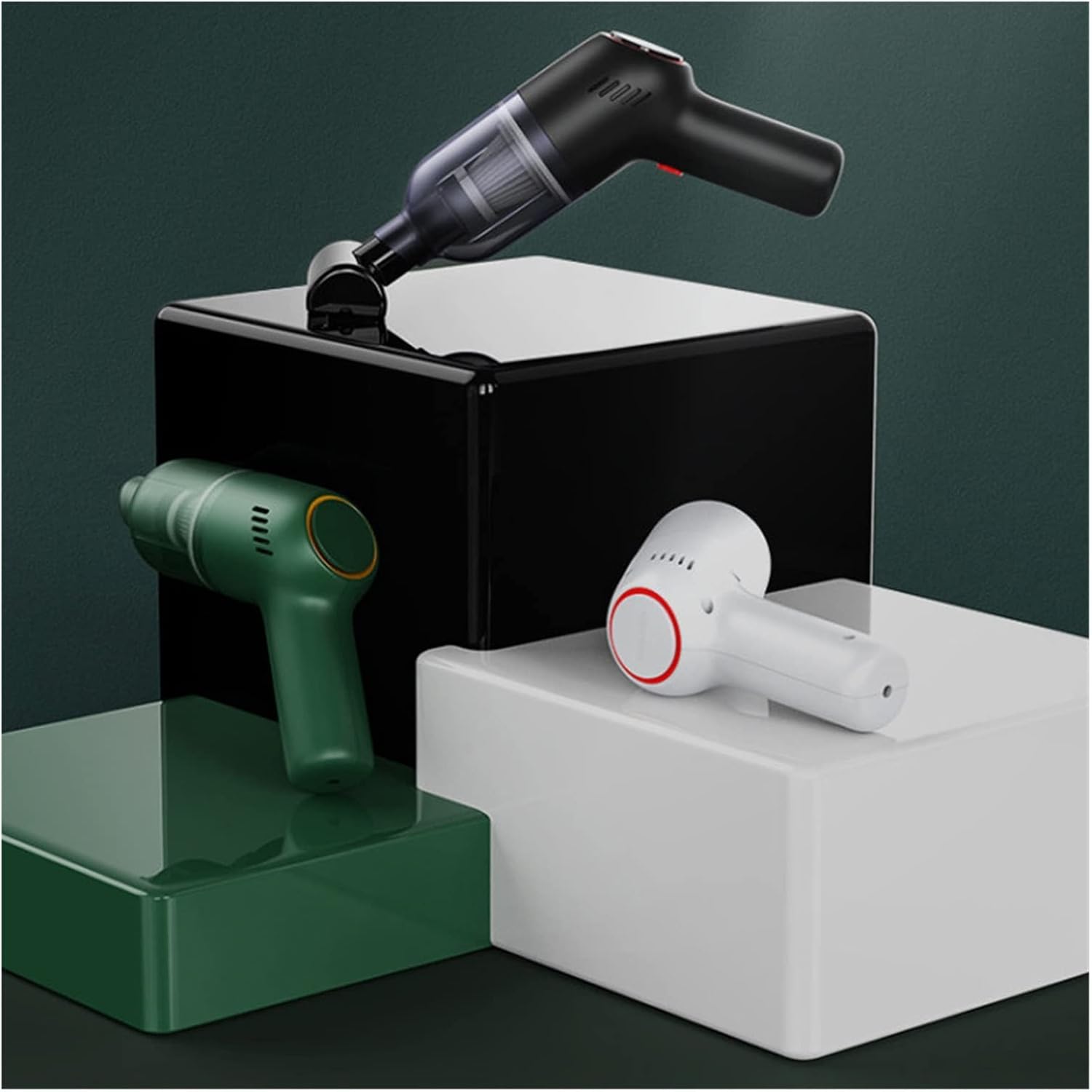 8000Pa Wireless Car Vacuum Cleaner Cordless Handheld Auto Vacuum Home & Car Dual Use Mini Vacuum Cleaner with (Color : 8KPa Black)