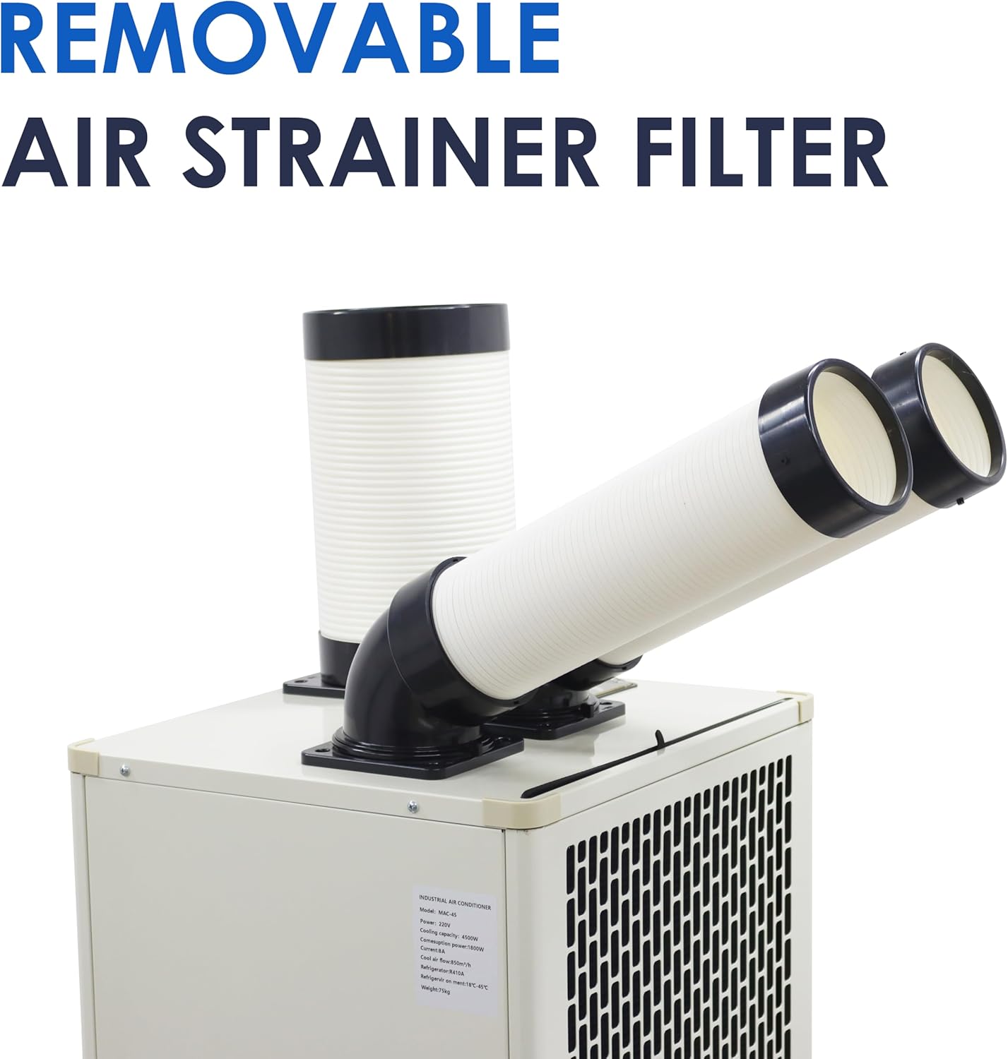 Portable Air Conditioner 15,400 BTU Industrial Spot Cooler Air Conditioner 780m³/h Mobile Outdoor Indoor Cooling Aircon with Double Columns 220V 2100W