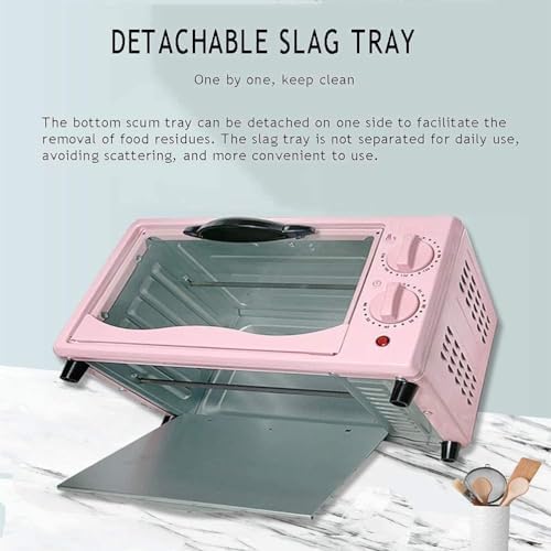 12L Pink Mini Oven Air Fryer - Multi-Function Convection Toaster Oven for Countertop Cooking, Perfect for Baking, Roasting & Air Frying, Space-Saving Design