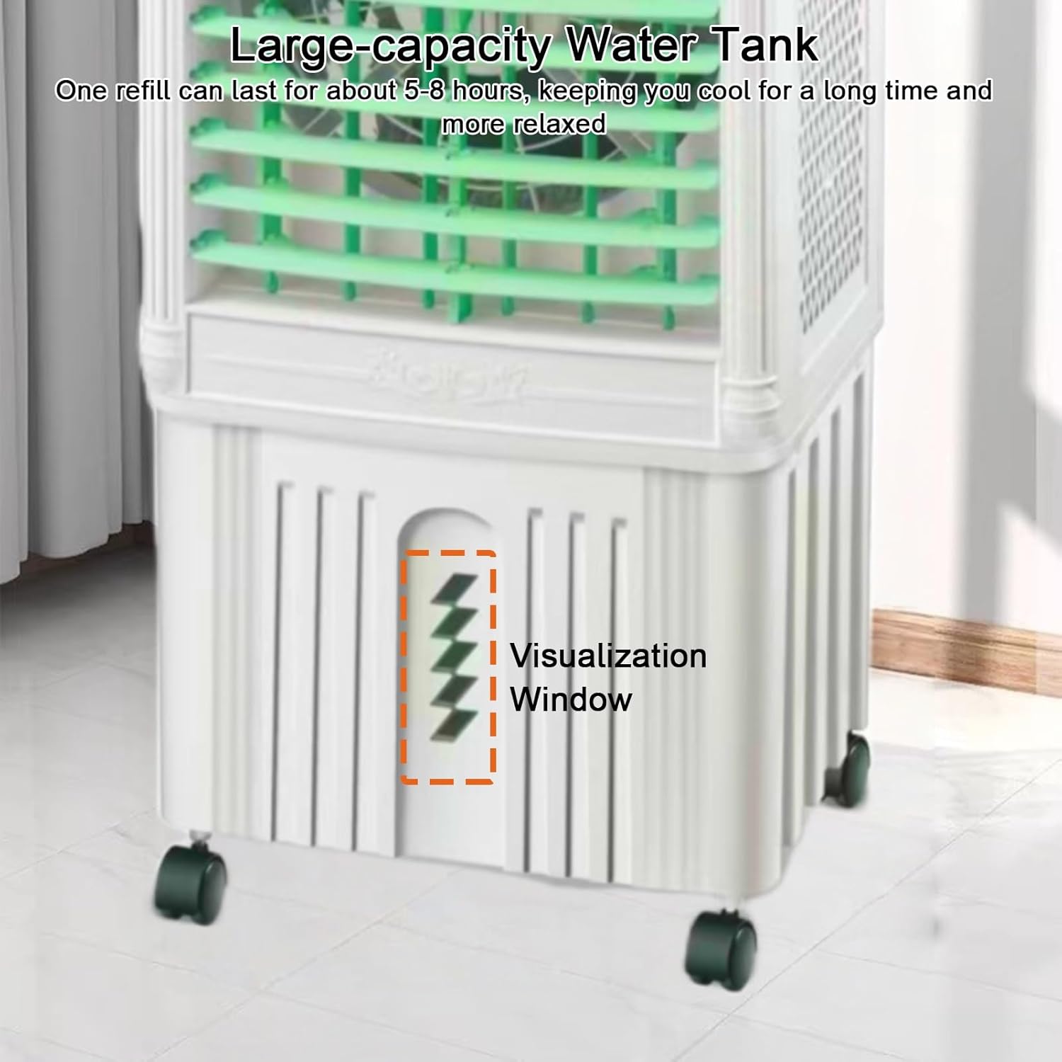 Portable Air Conditioners, Evaporative Air Cooler, Strong Cold Wind, Upper and Lower Double Water Tanks, for Workshops, High Temperature Places(95x46x33cm/37x18x13in)