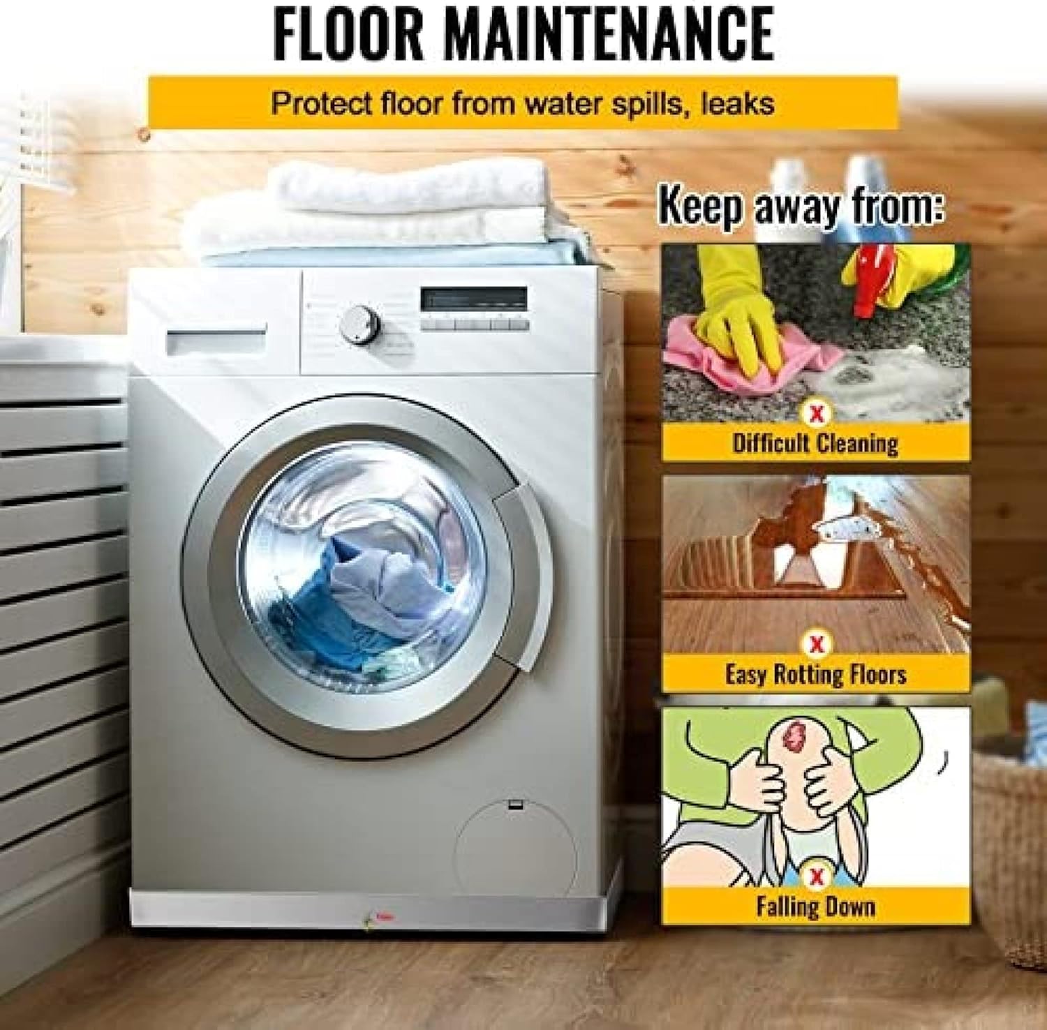 Built Washing Machine pan Anti Flood pan Comes with 1