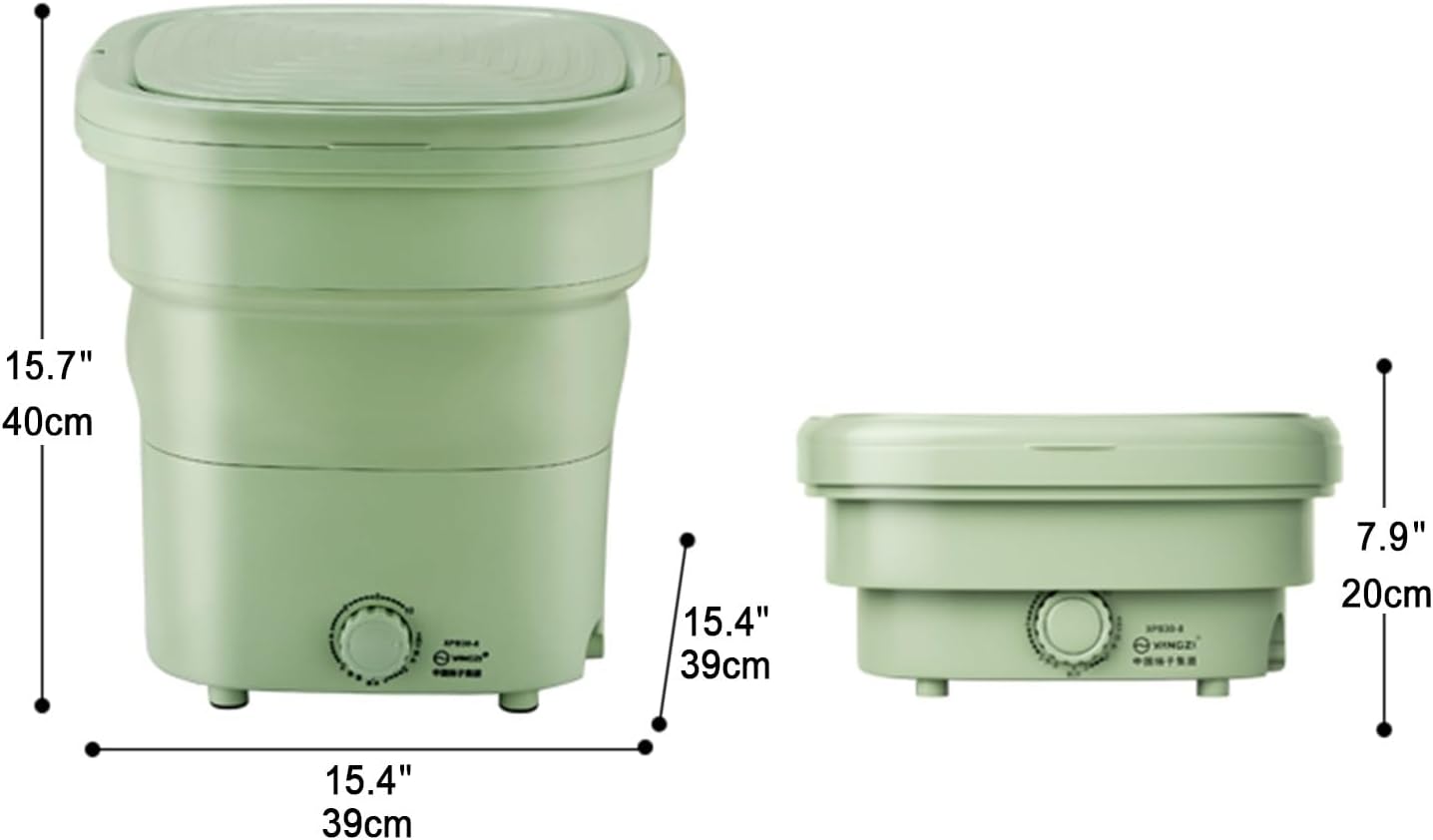 THAMBA Foldable Large Capacity Dormitory Washing Machine for Kids, Portable Washer Machine for Clothes, Socks (Color : Blue, Size : Small)