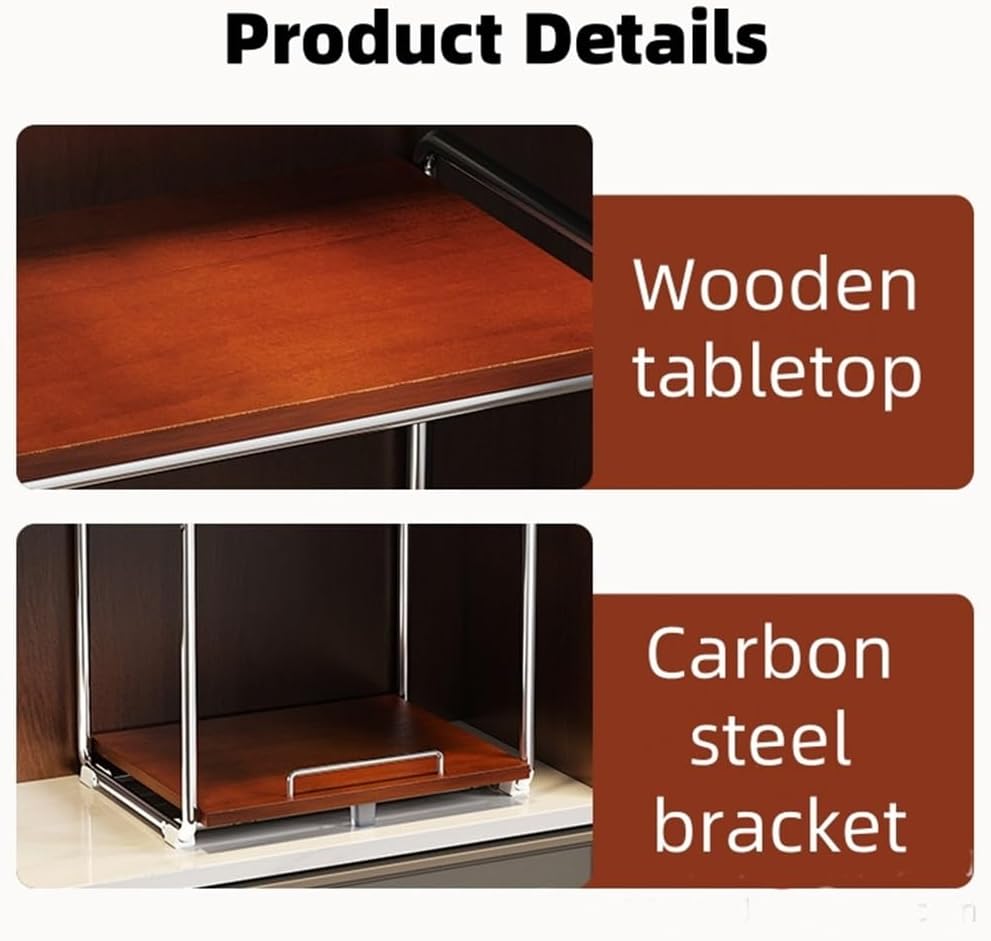 Pull-Out Microwave Stand, Oven and Small Appliances, Kitchen Countertop Storage Shelves, Multifunctional Storage Rack for Microwave, Kitchen Island with Storage, Countertop Small Bathroom Storage(40*5