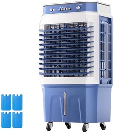 Evaporative Air Cooler, 3 in 1 Swamp Cooler with 4 Ice Crystal Box, Air Conditioner Portable with 3 Speeds, 2 Modes, Knobs for Outdoor, Office, Home(95cm/37in)