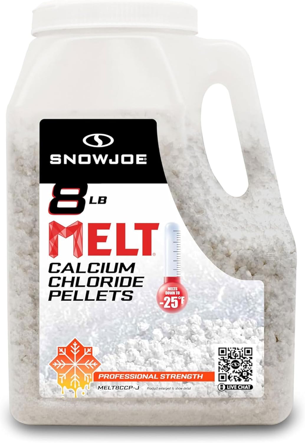 Snow Joe 4 Pack Melt Calcium Chloride Pellets Ice Melter Ice and Snow Melt, 8 Lb