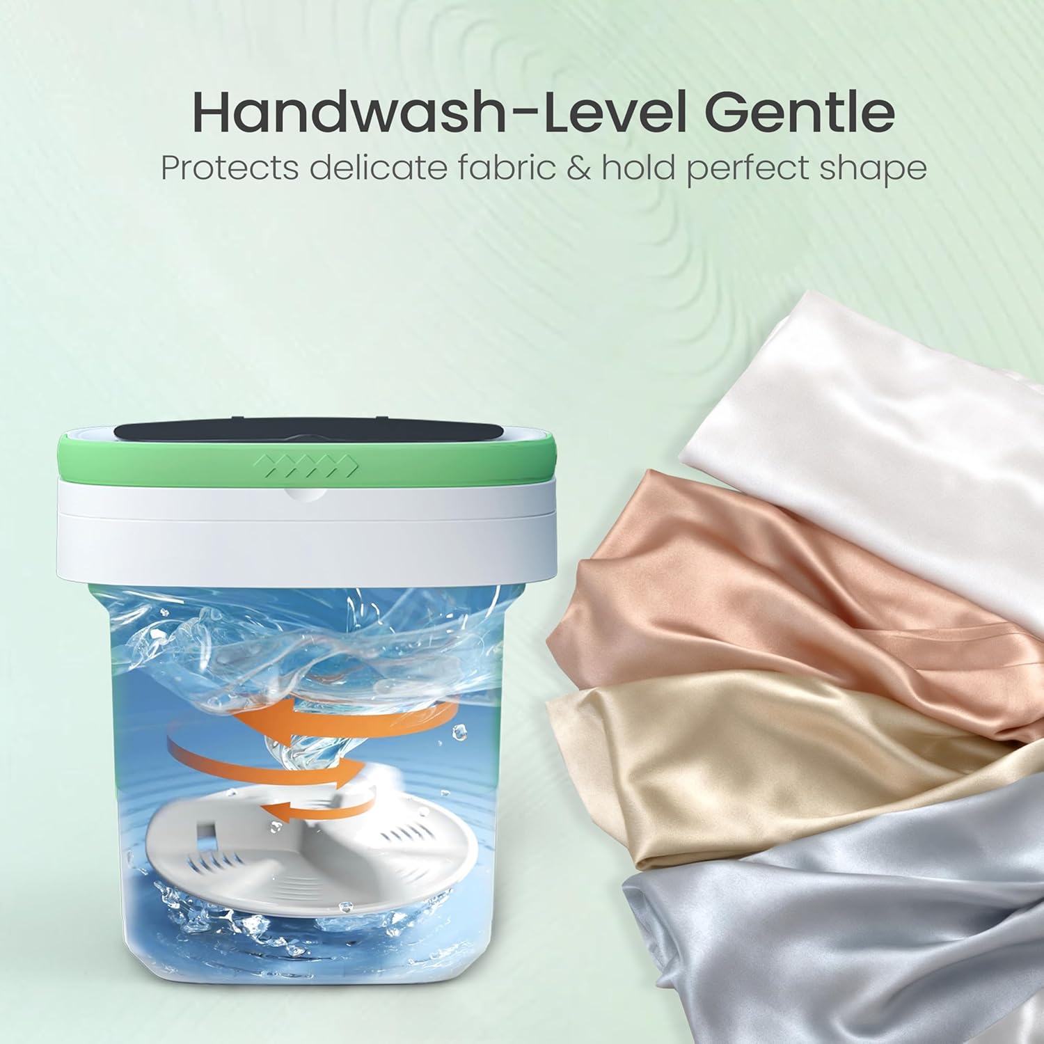 Portable Washing Machine - 16L Mini Foldable Washer with Spin Basket, 3 Cleaning Modes & Deep Cleaning for Small Clothes, Collapsible Laundry for Apartment, Home, Hotel and Travel (Green)