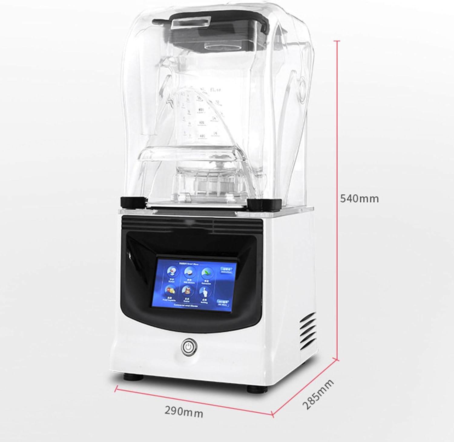 Smoothie Machine Blender 1800W 1.5L Digital Display with Soundproof Cover Independent Cup Lid Crushing Smoothie Machine,Black