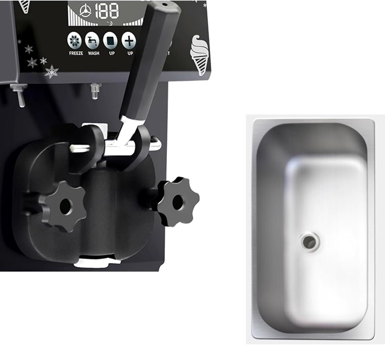 Ice Cream Maker Commercial Small Mini Desktop Ice Cream Machine Cone Fully Automatic Single Head Soft Ice Cream Machine Table Top Ice Cream Machine，Fun Kitchen Appliance