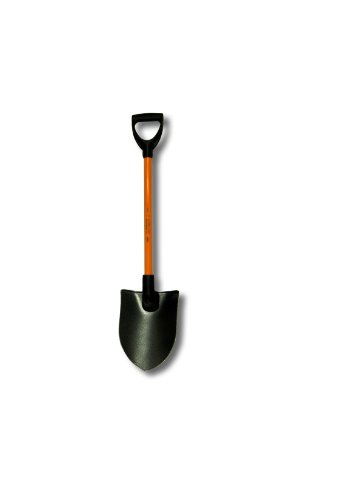 Nupla NC-RP14DPY Power Pylon Round Point Shovel with Heavy-Duty 14 Gauge Solid Back Blade and D Grip, 27
