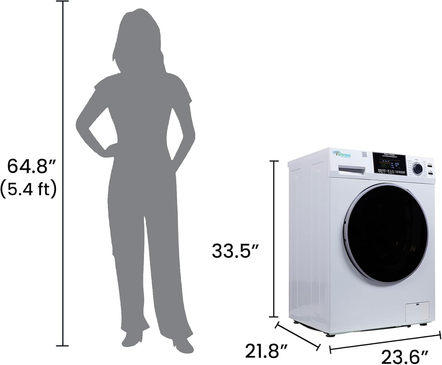 1.6 cu.ft. CONVERTIBLE Compact Combo Washer Dryer with Pet Cycle (White)