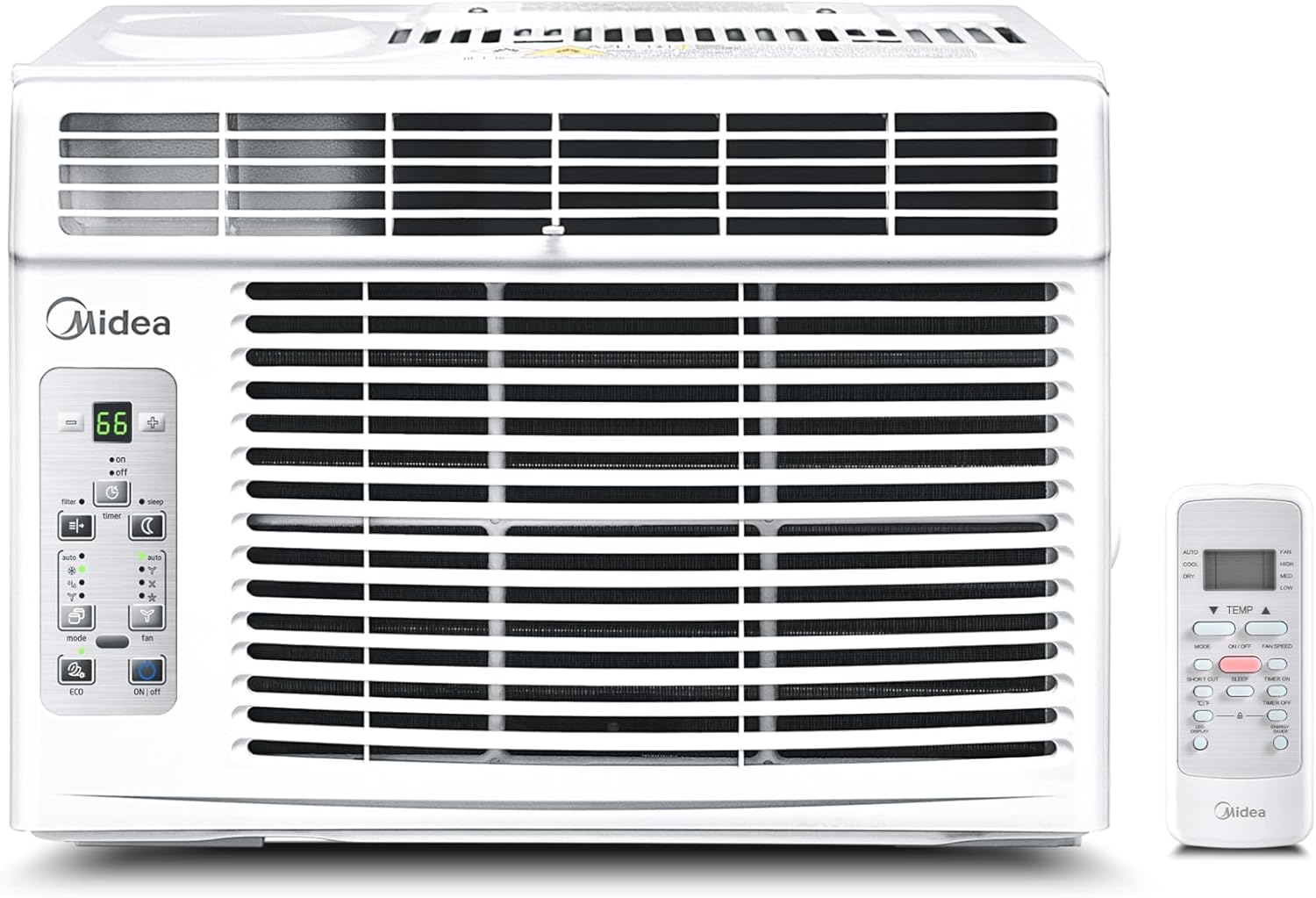 Midea 6,000 BTU Window Air Conditioner, 3-in-1 Cool/Fan/Dehumidifier Window AC Unit, Easycool Air Conditioner with Remote Control, Cools up to 250 Sq. Ft., Fits bedroom, study, office (2024 Upgrade) (Renewed)