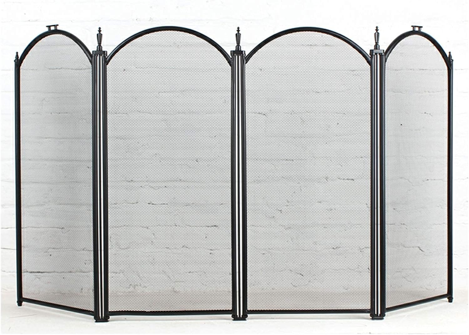 Fireplace Screen Guard - Metal Mesh Spark Protector for Baby & Pet Safety, Wrought Iron Decorative Fence & Tool Accessories, Black Fire Guard for Home Security