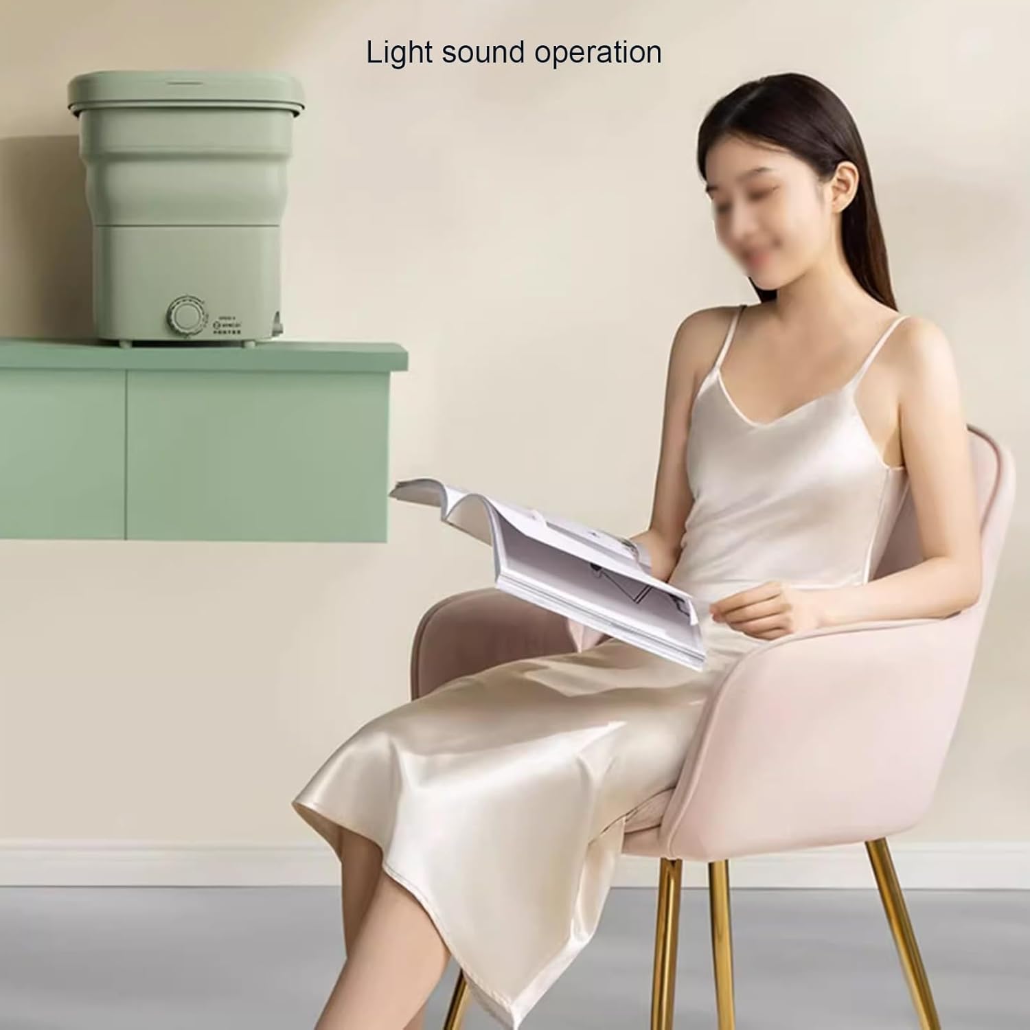 Portable Washer Machine, Foldable Mini Washing Machine, Small Washing Machine with Dryer, Travel Washing Machine, for Baby Clothing, Underwear, Camping, RV Travel(Blue)