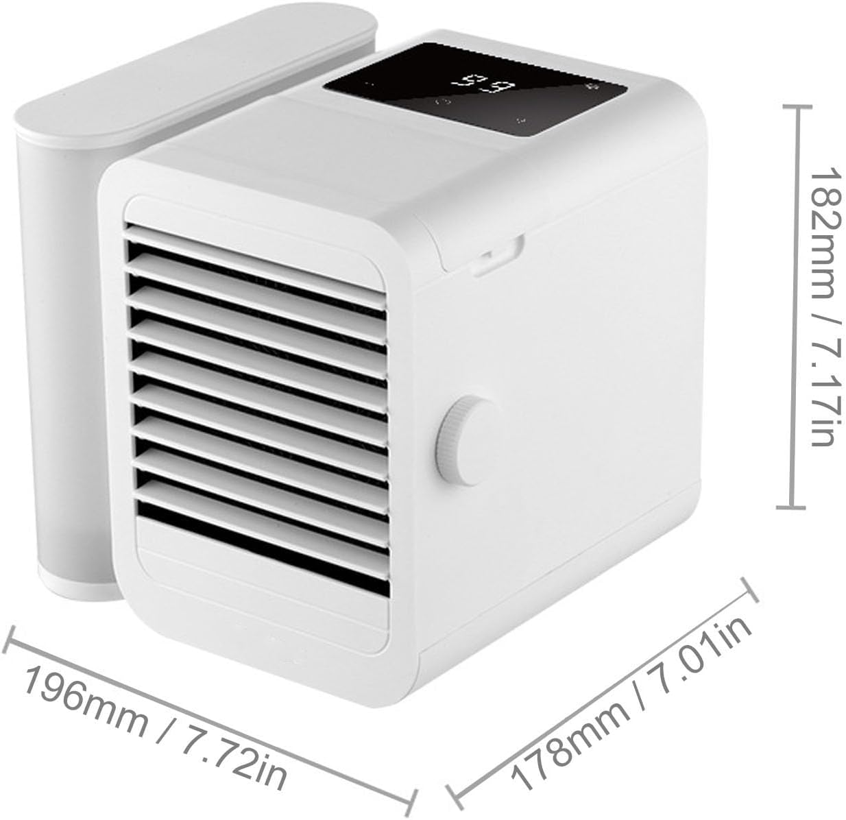Desktop AC Unit, Portable Air Conditioner with Adjustable Wind Speed, USB Type C Interface, LED Touchscreen, Quiet Cooling Fan for Bedroom or Office