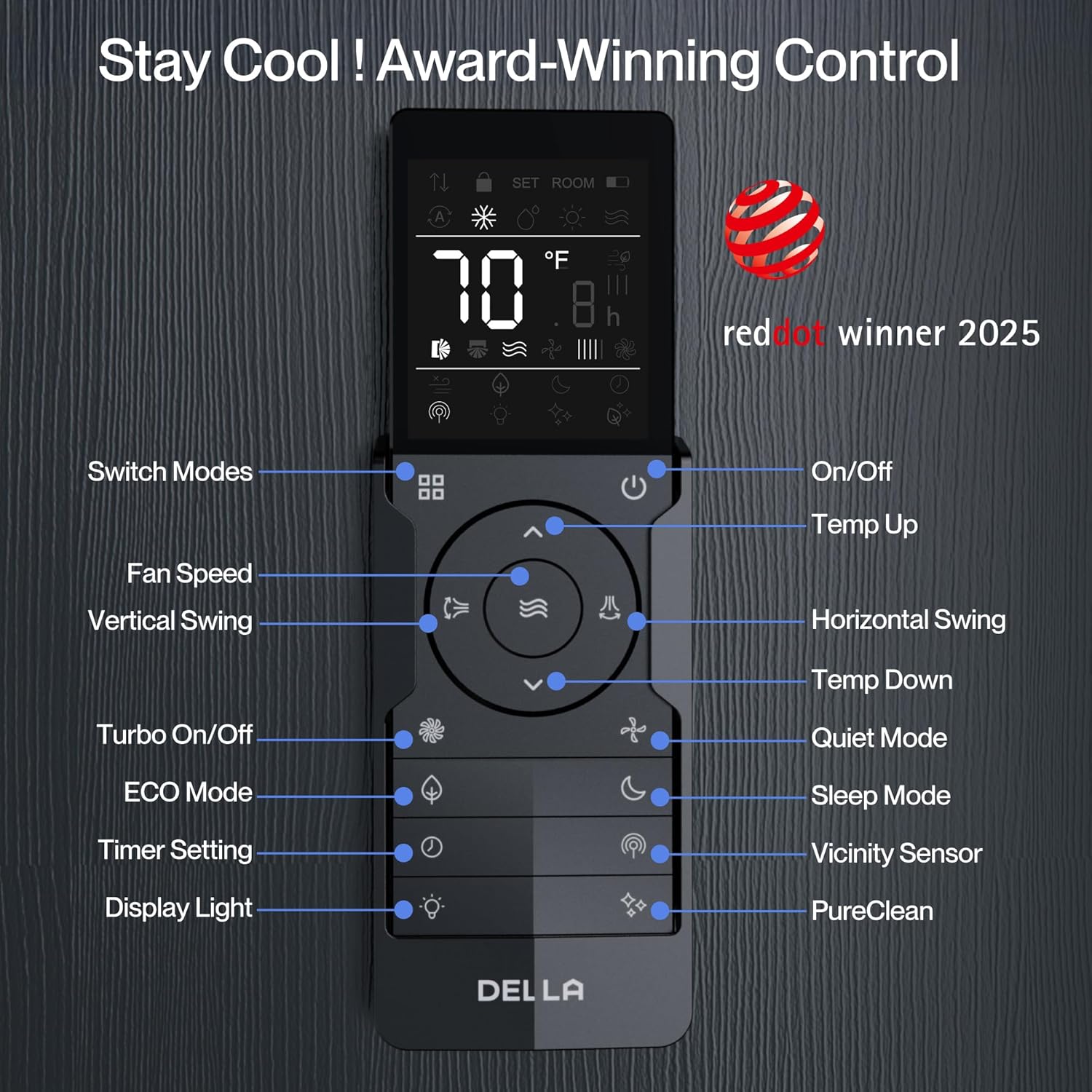 DELLA Hyper Heat Lower as -13℉, 12,000 BTU WiFi Mini Split, Energy Star 230V 24 SEER2, Cools Up to 550 Sq. Ft, Work with Alexa, Inverter AC with 1 Ton Pre-Charged Heat Pump & 16.4ft Installation Kits