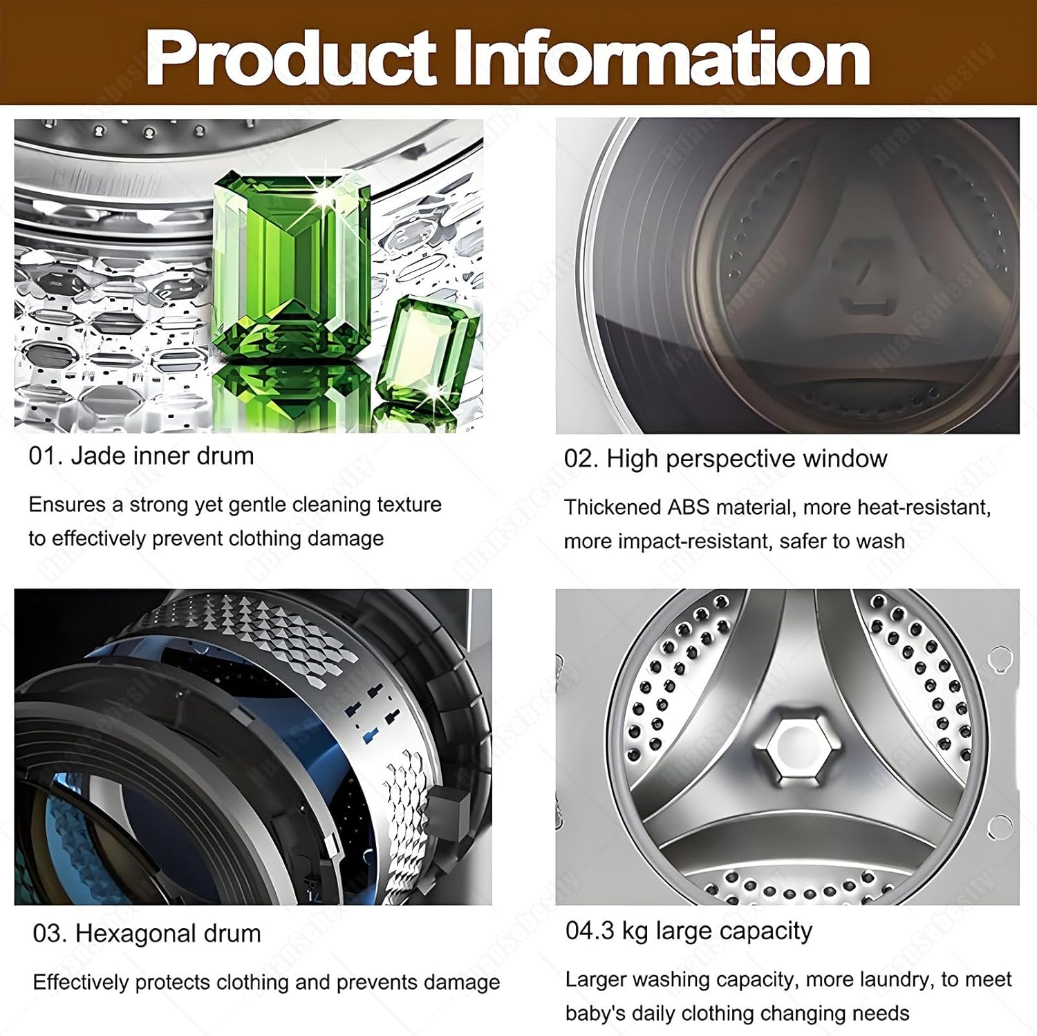 Automatic Wall-Mounted Washing Machine,3kg Portable Compact Small Household Wsaher,Dormitory Travel Washing Machine,Drum Inverter Washing Machine for Bathroom LightGreen