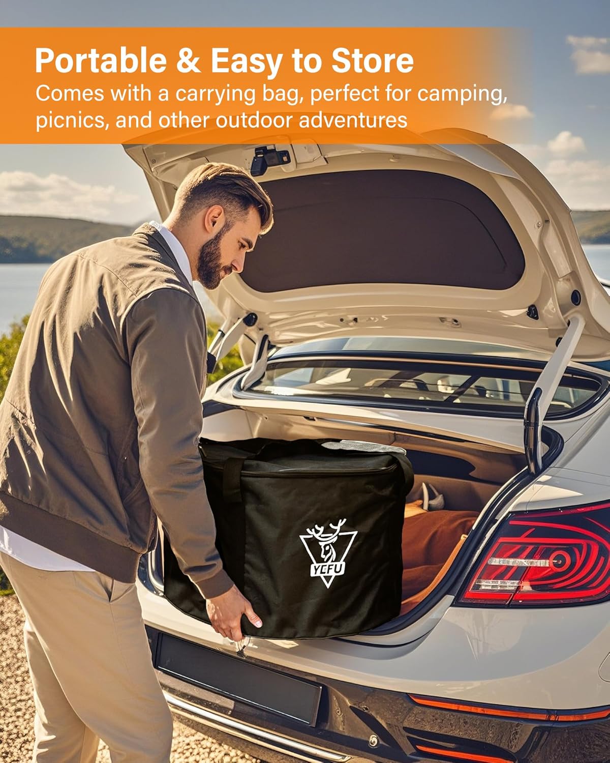 YEFU Fire Pit with Removable Ash-Pan: Smokeless Firepit 304 Stainless Steel Material - Outdoor Fire Pit Silver 19 inch - Smokeless Firepit for Outside Outdoor Patio Camping Backyard