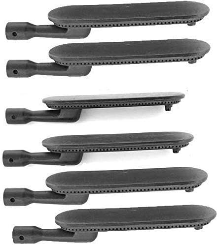 6 Pack Cast Iron Burner Replacement for Grand Hall Elite 791, Kenmore 141.166801, 141.16681, 141.16690, 141.17681, 141.17690, 141.176901, 141.17691, Grand Hall Elite 791, and Gas Grill Models