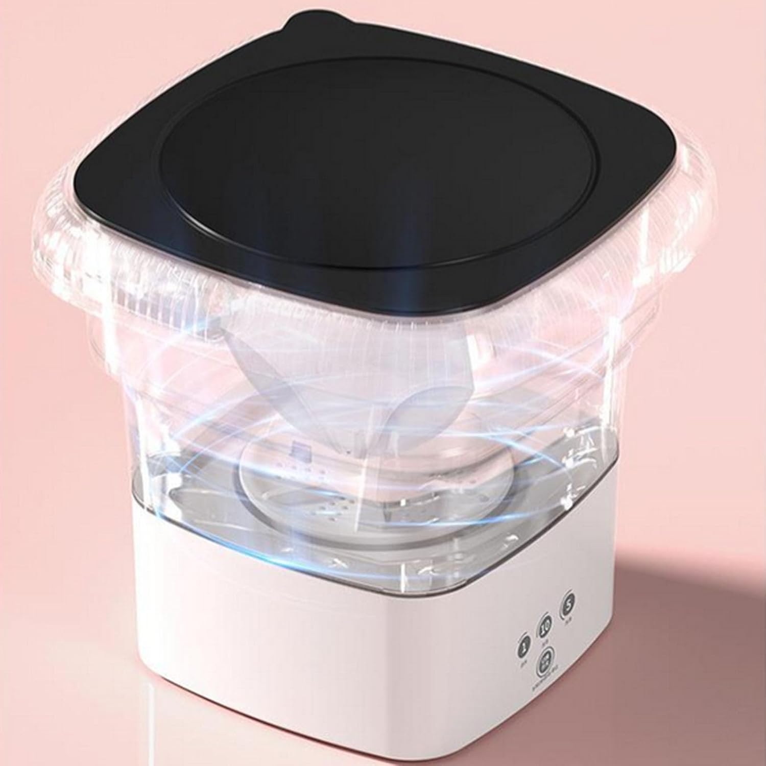 Portable Washing Machine, Mini Foldable Washer with Spin Dryer, 10L Mini Laundry Washer with 3 Modes Cleaning for Underwear Socks, Compact Small Washing Machine for Camping Travel Apartment (Green)