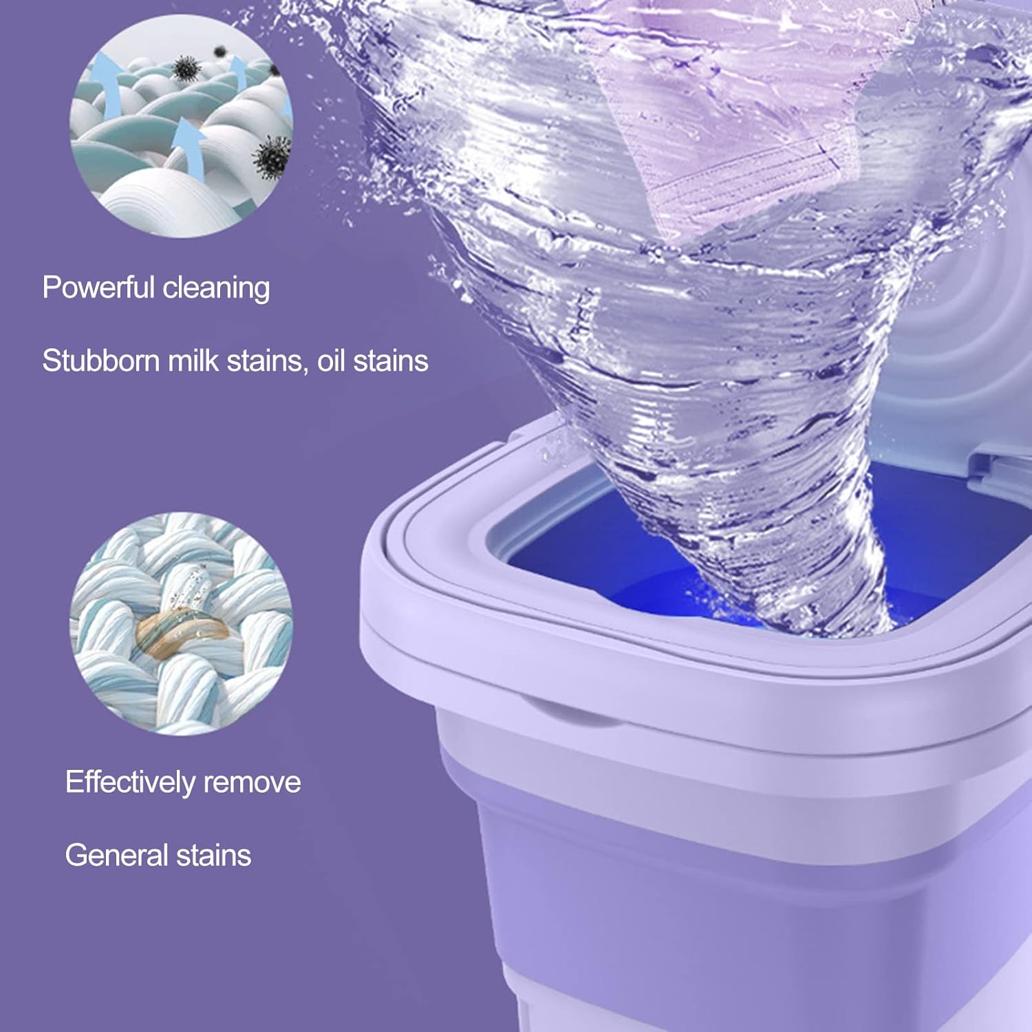 Mini Portable Washing Machine Foldable, 270OZ Small Washing Machine with 3 Modes Cleaning Half Automatic Washt, Travel Washing Machine with Soft Spin Dry for Socks, Underwear, Baby Clothe, Towels Gre