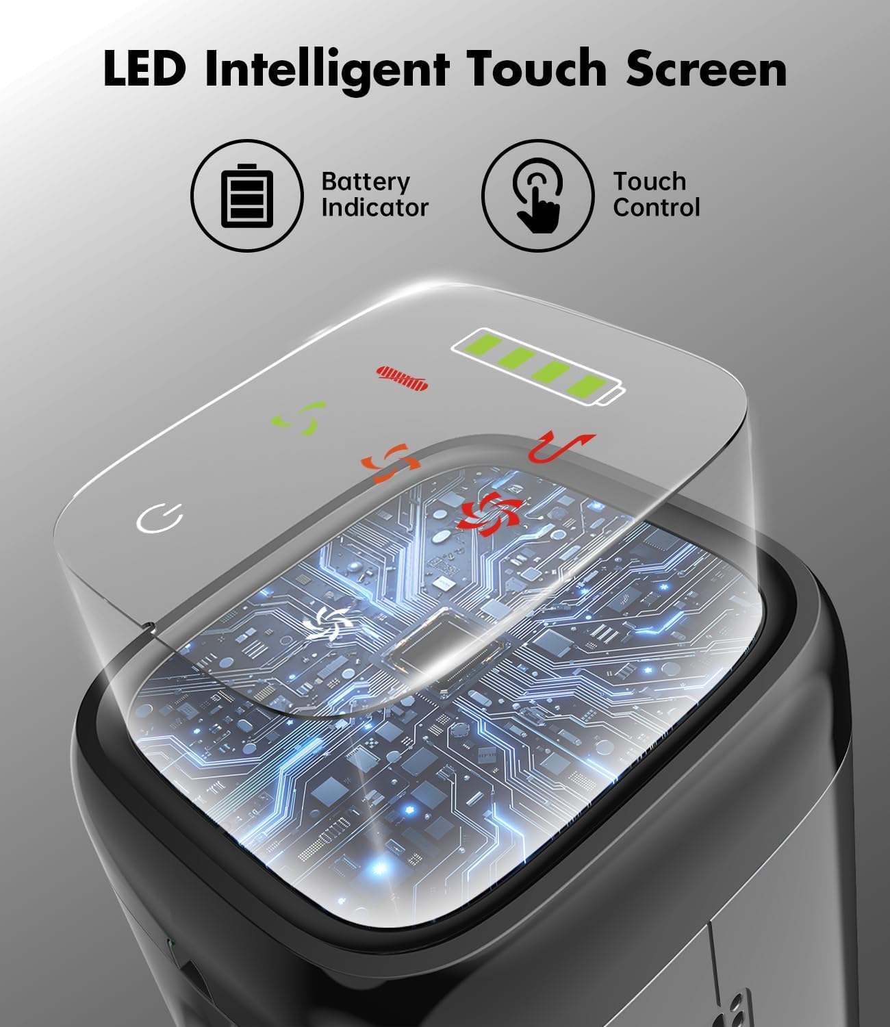 Cordless Vacuum Cleaner, 580W/50Kpa/50Mins Stick Vacuum for Home, LED Touch Screen, Anti-Tangle, Wall Mount Charging Lightweight Rechargeable Vacuum for Carpet Pet Hair Hardwood Floor Blue