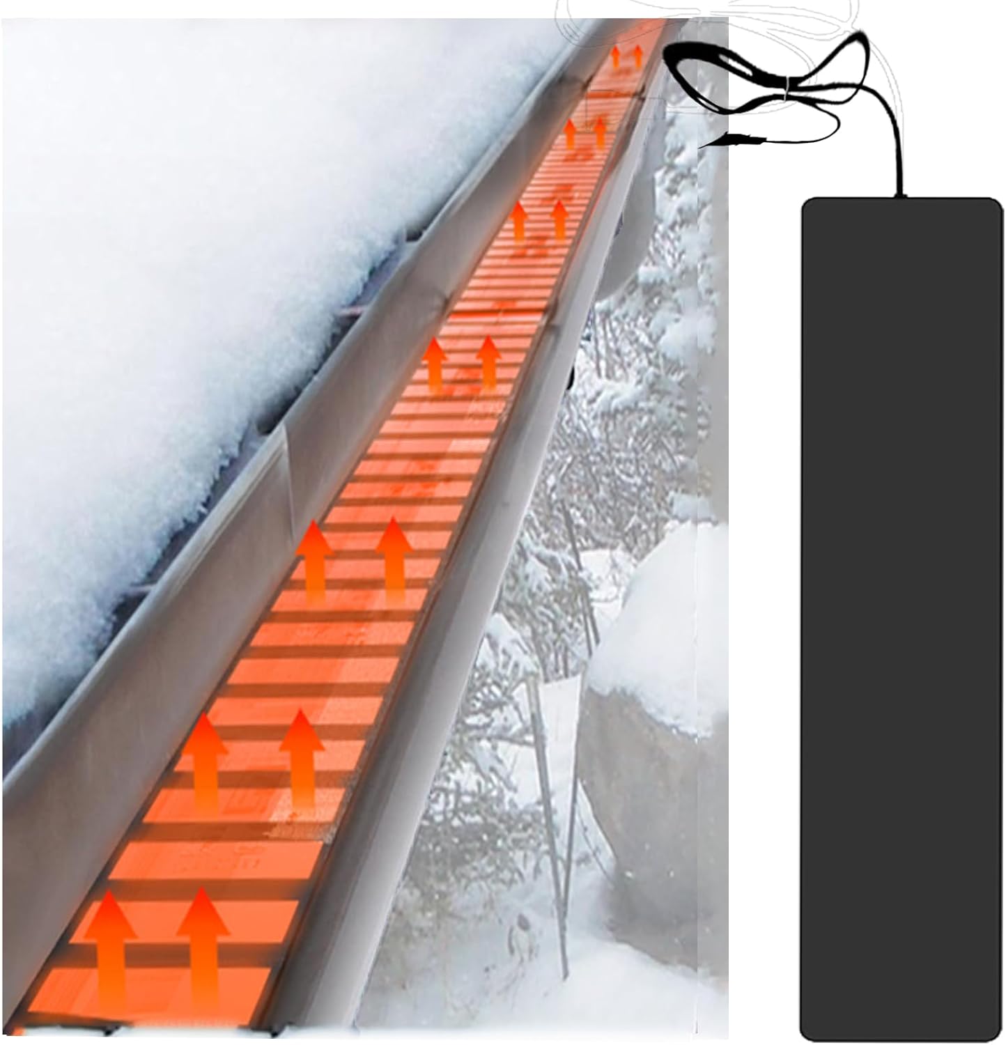 Heated Snow Melting Mat Outdoor for Roofs,Heated Outdoor Mats for Ice Dam Prevention and Snow,Melts Snow at 4in/hr for Outdoor Winter Removal Steps,Walkway,Sidewalk,21.2in x 16ft