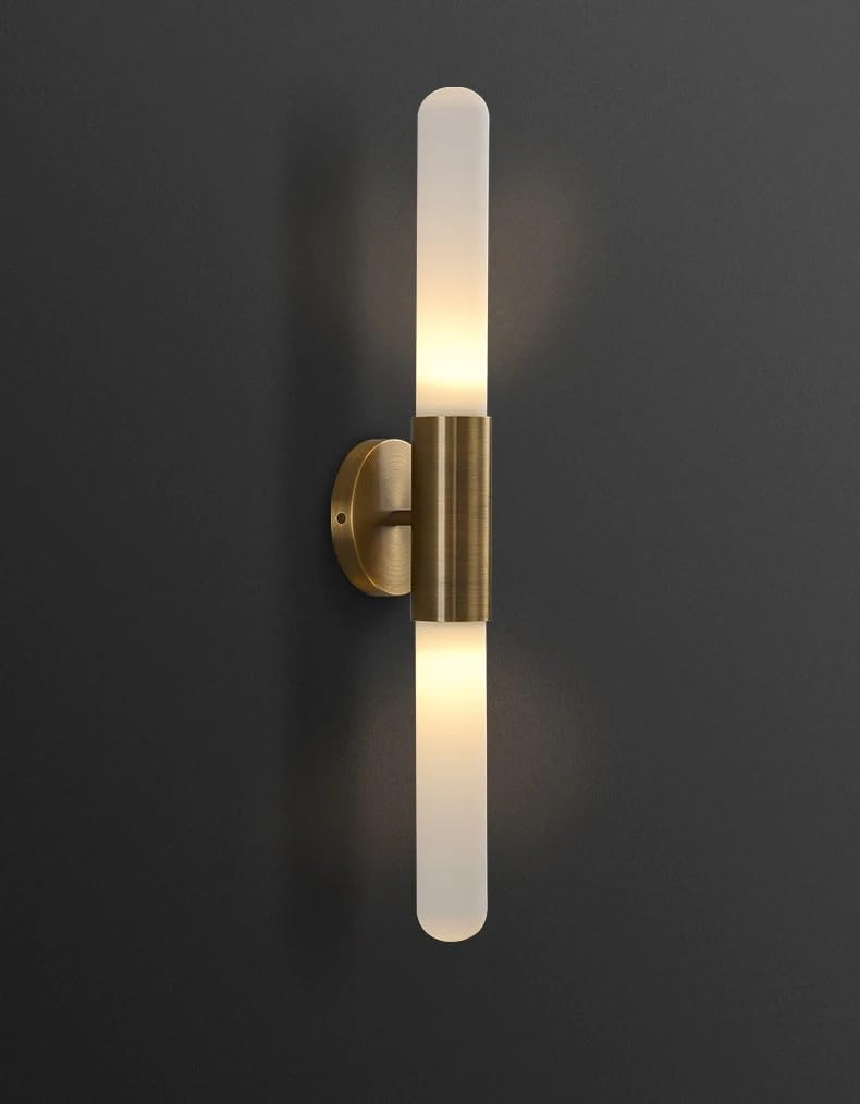 Modern Clear White Glass Wall Lamp Living Room Bedside Sconce Gold Metal Aisle Bathroom Minimalist Lighting E27,Household