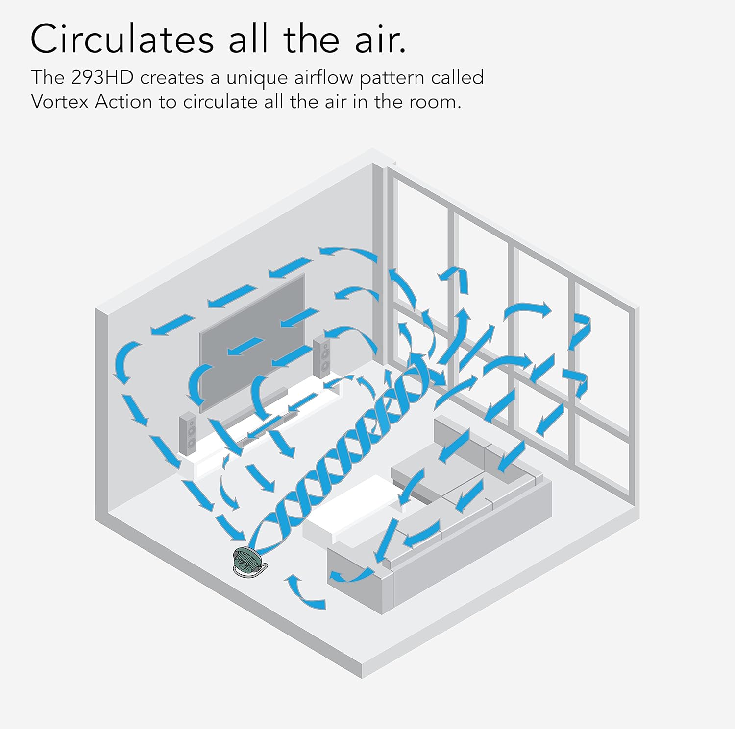Vornado 293 Large Heavy Duty Shop Fan, 3 Speed Electric Fan, High Impact Casing, IP54-Rated Motor, Whole Room Air Circulator, Pivoting Head, Carry Handle, 16” Floor Fan for Bedroom and Garage, Green