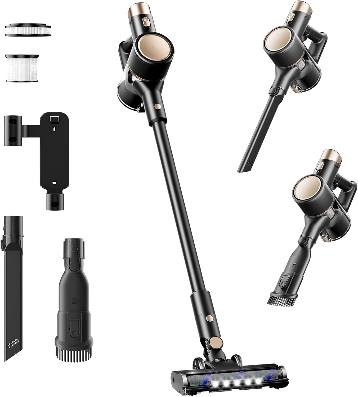 Cordless Vacuum Cleaner, Handheld Lightweight Stick Vacuum with LED Control Panel, 2 Cleaning Modes, Powerful Suction, Rechargeable Cordless Vacuum for Hardwood Floor, Tile, Carpet, Pet Hair