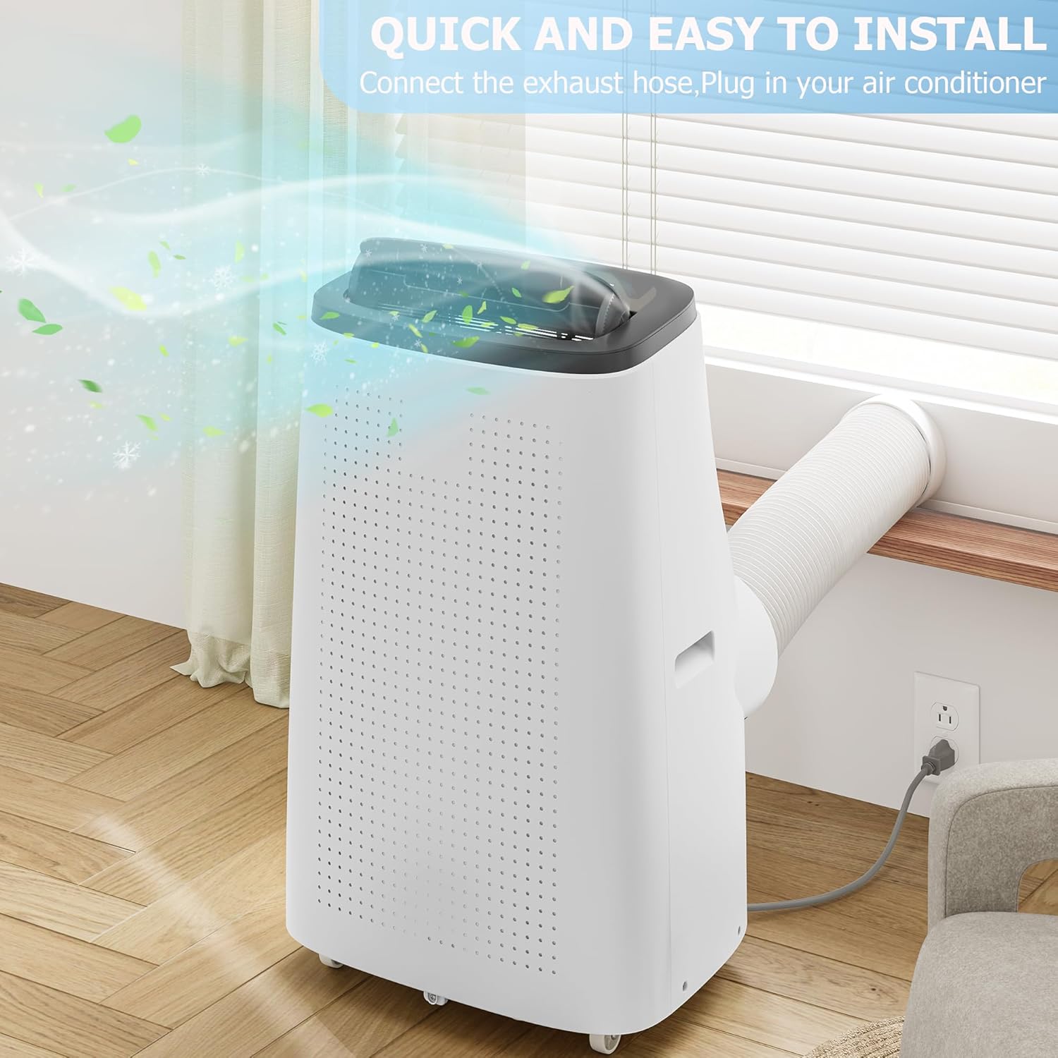 14000 BTU Portable Air Conditioners, Portable AC Unit with Remote for Room to 600 sq.ft 3 in 1 Air Conditioner with Dehumidifying/Fan/Timer And Window Kit