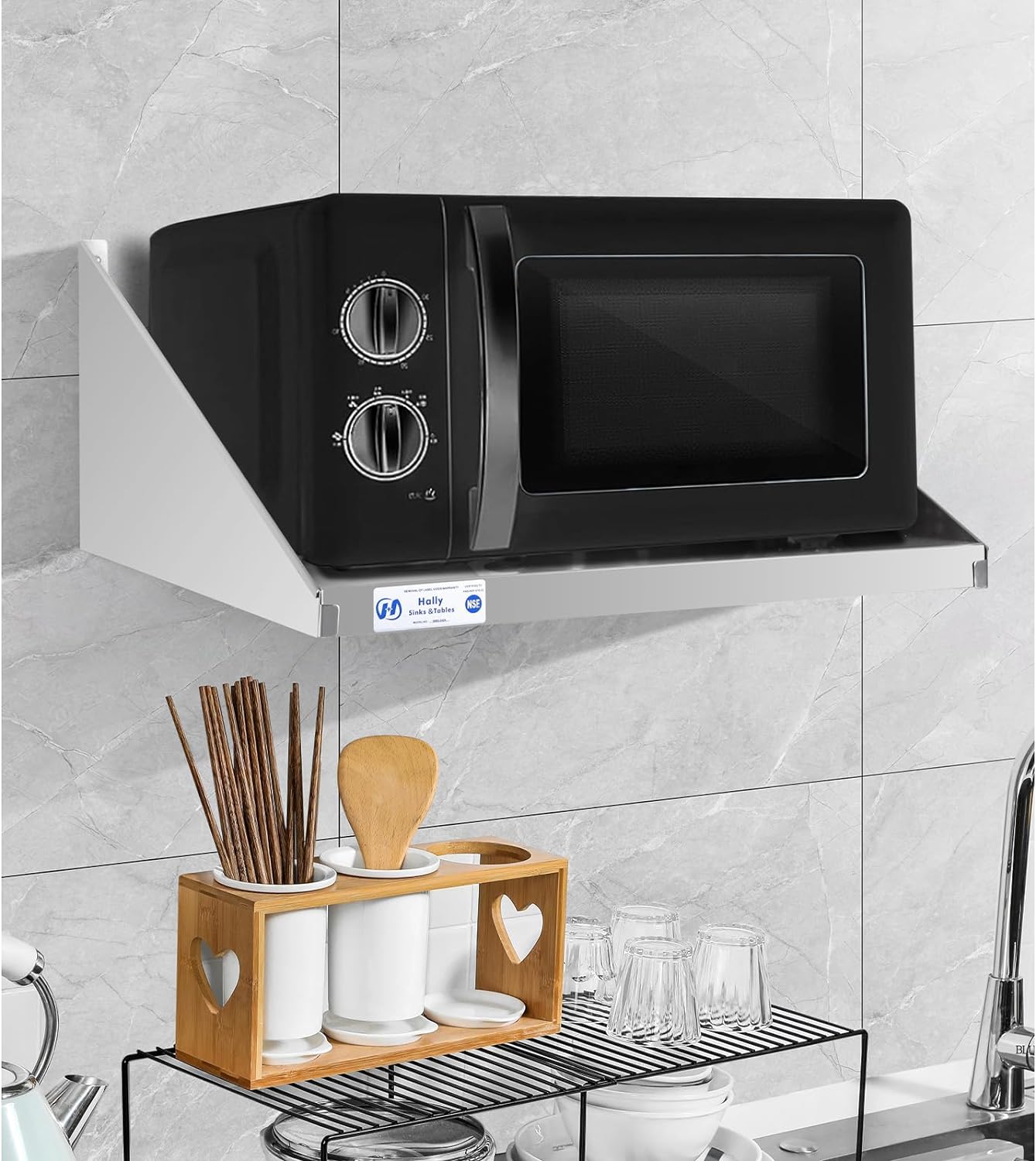 Hally Stainless Steel Microwave Shelf 18