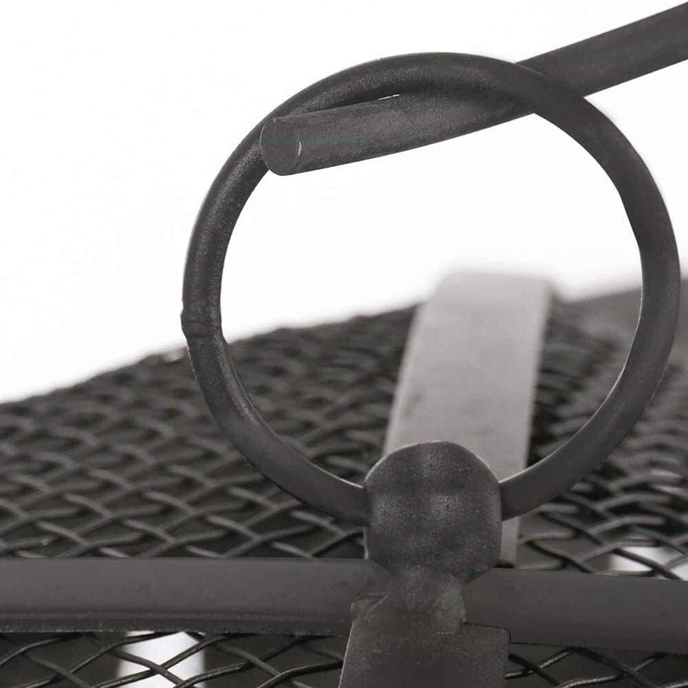 Fire Pits Wood Burning 24 in Outdoor Fire Pit, Bonfire Wood Burning Steel Grill with Square Mesh Spark Screen Cover