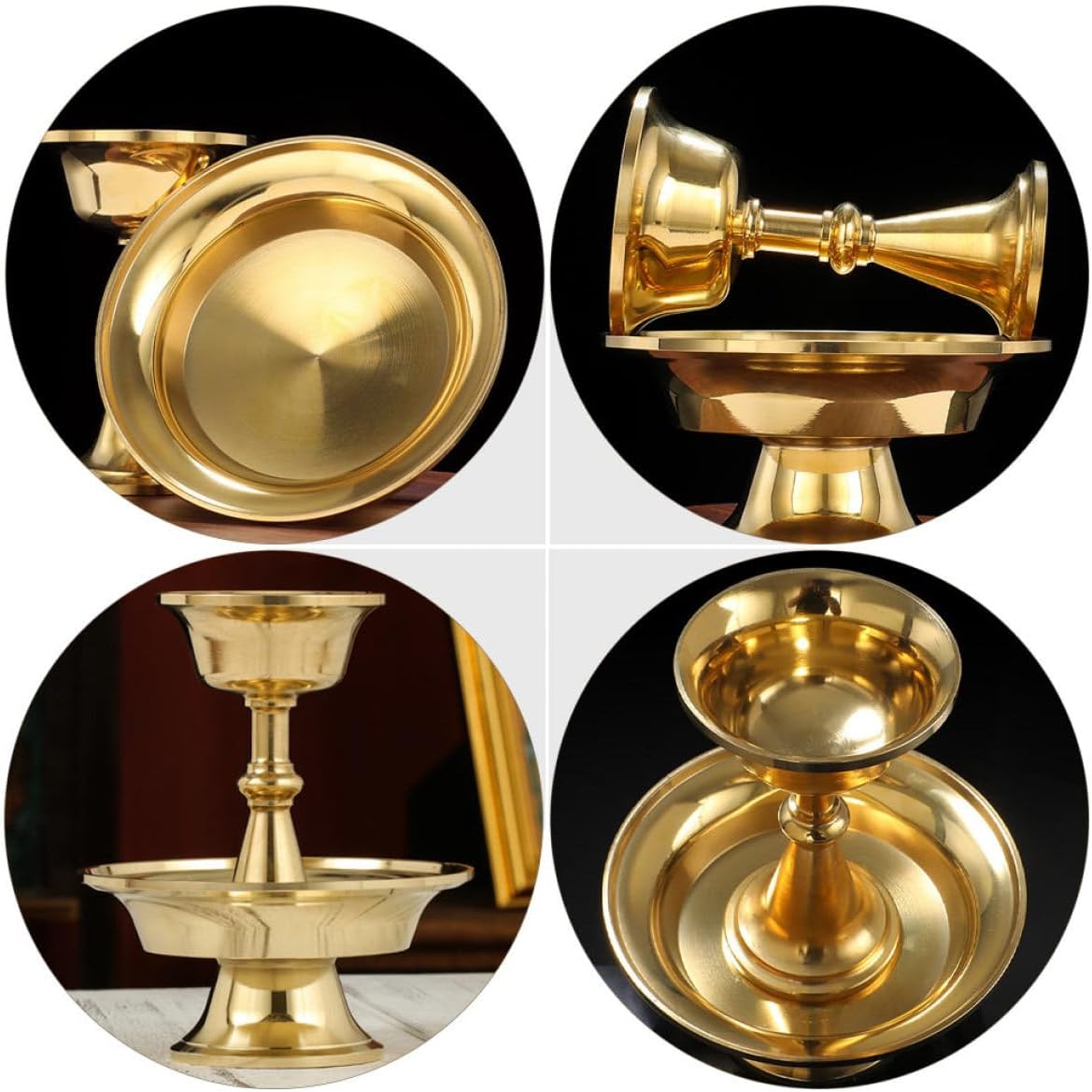 Buddhist Offering Cup Thickened Copper Water Cup Temple Sacrificial Accessory Household Supply for Buddha Worship