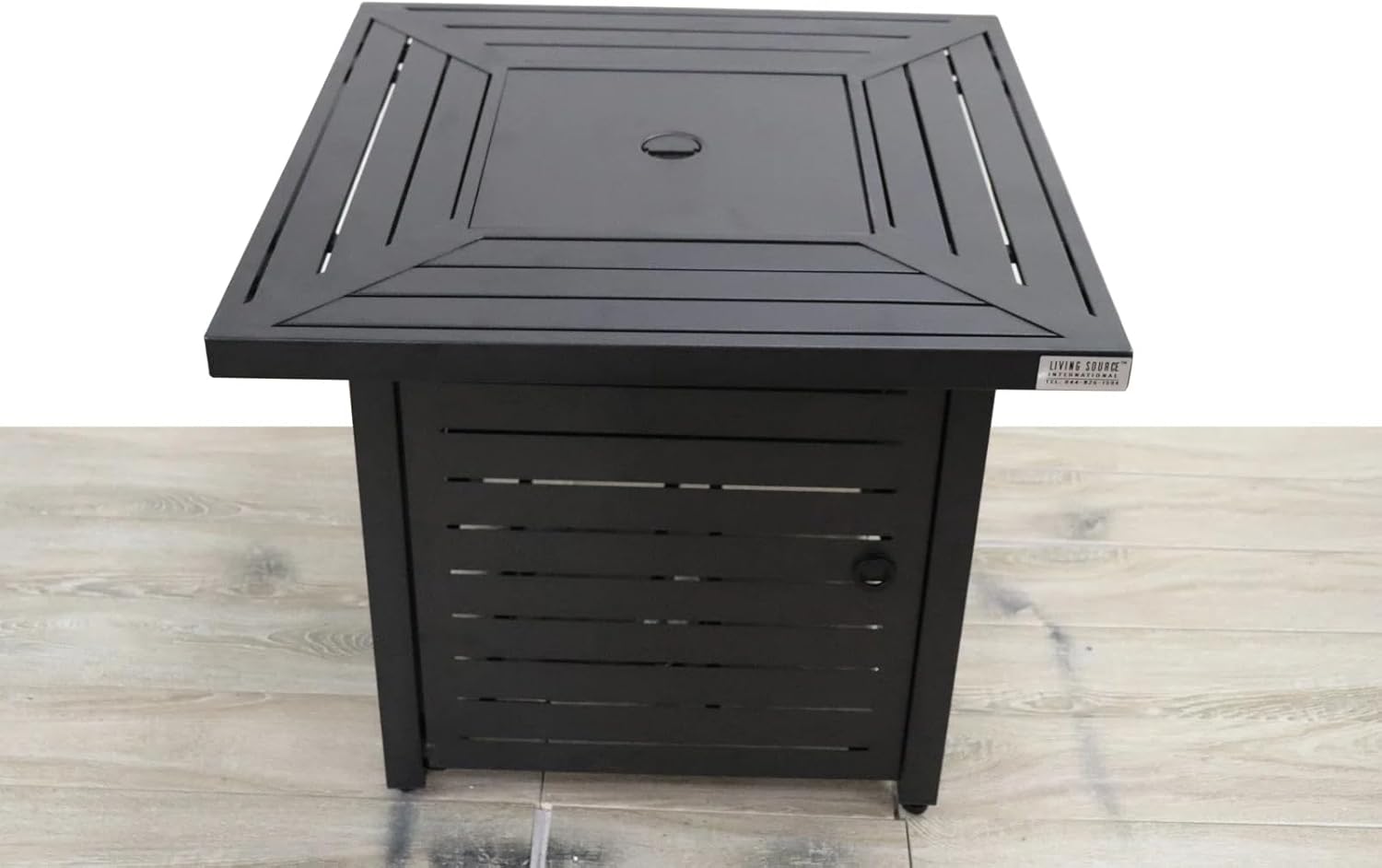 25'' H x 30'' W Steel Outdoor Fire Pit Table with Lid